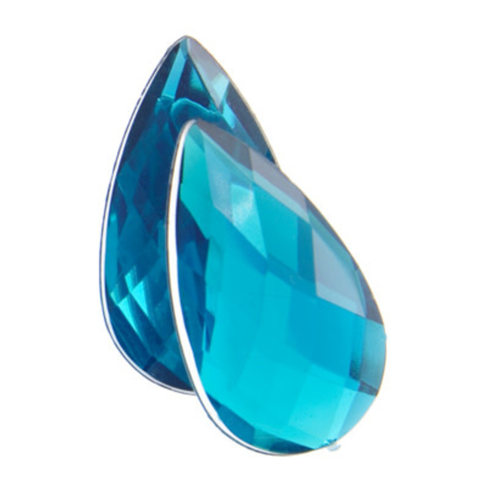 Acrylic Facetted Rhinestone Pear 30x17mm  (100 pcs) Turquoise