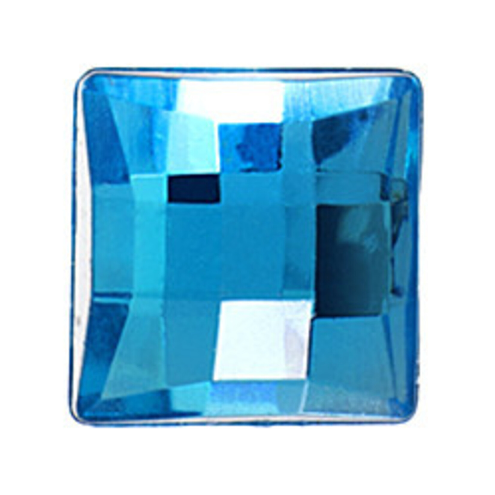 Acrylic Facetted Rhinestone Square 12mm (100 pcs)  Sapphire