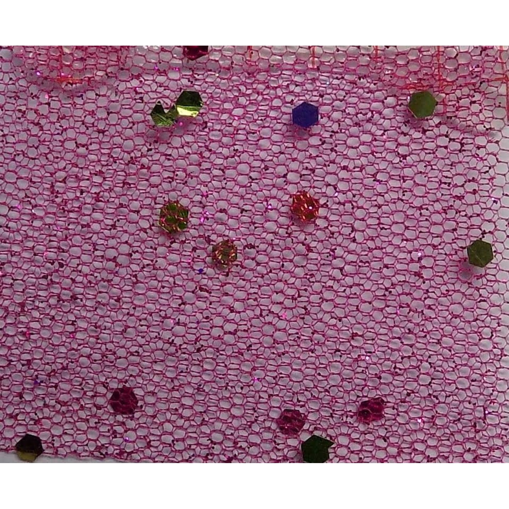 Glitter Mesh Non-stretch 58-60 Inches Multi - Fuchsia #01
