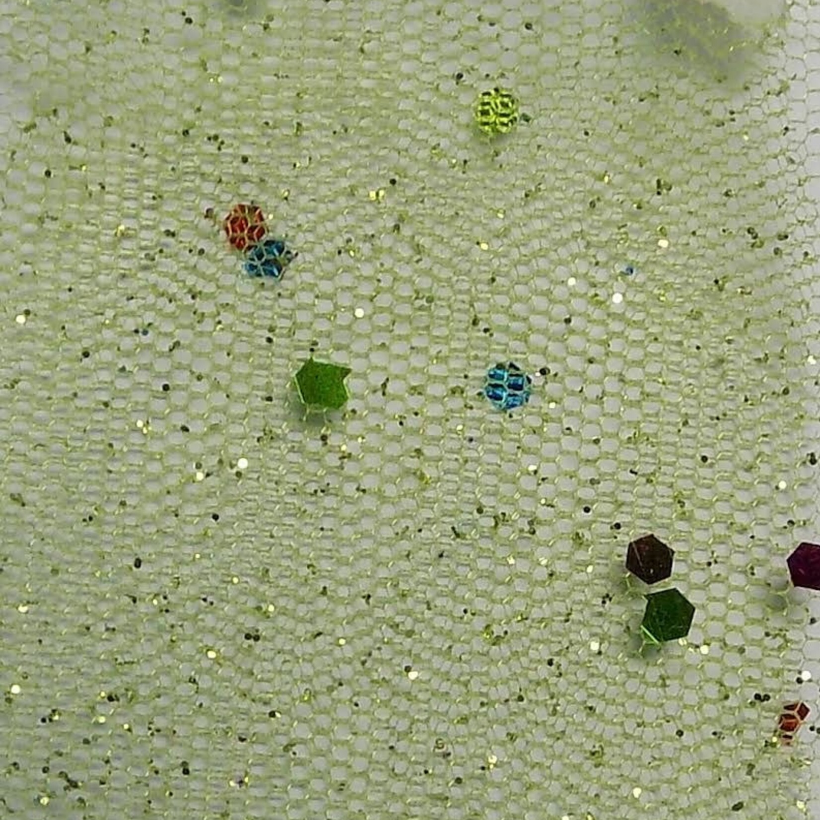Glitter Mesh Non-stretch 58-60 Inches Multi - Lime Green #04