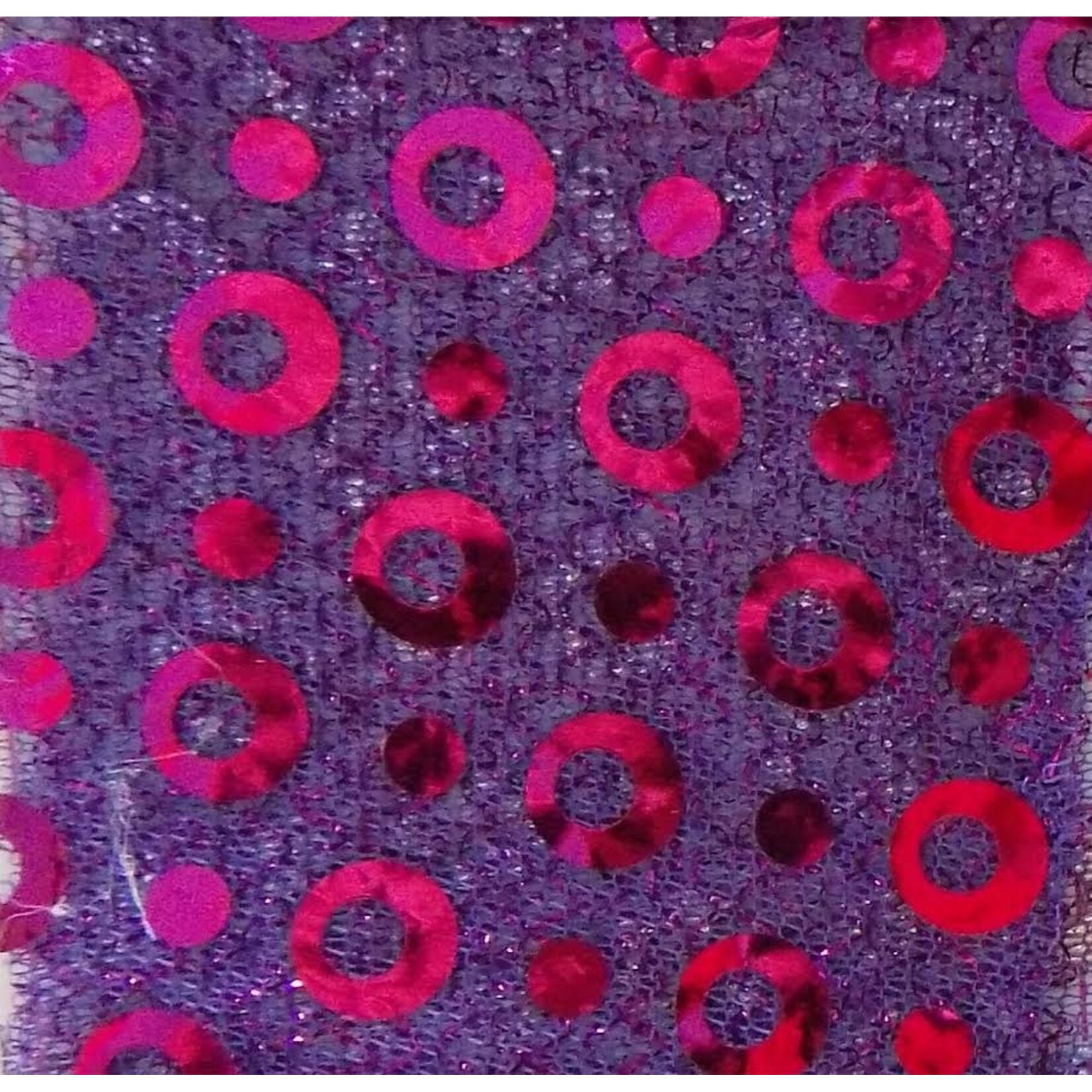 Shining Mesh With Silver Dot Purple