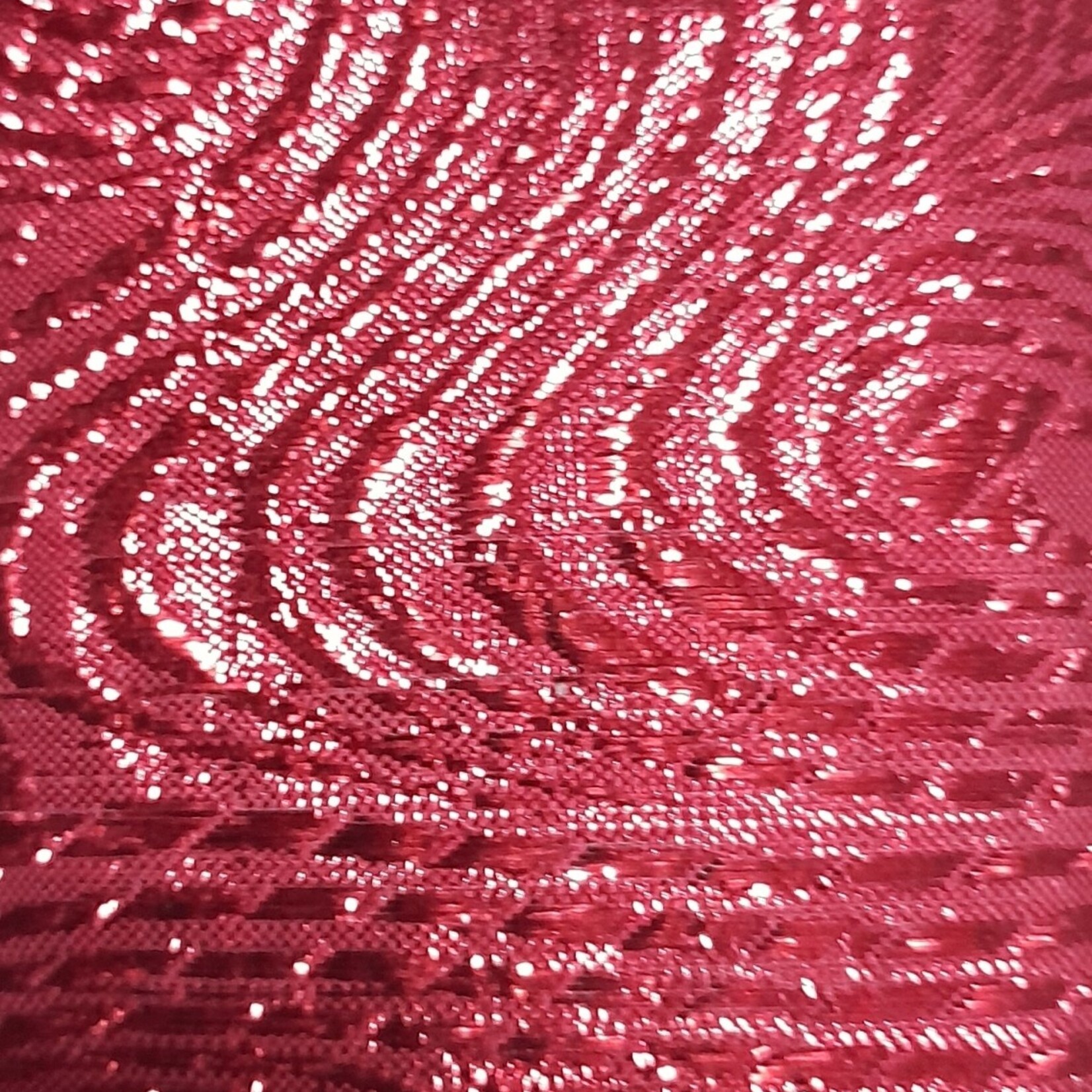 Swirl Lame 45 Inches - Red