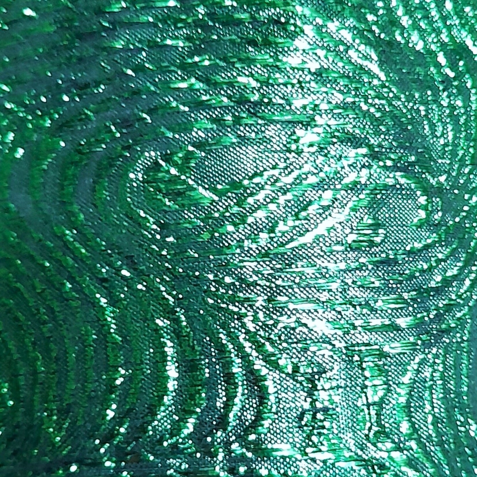 Swirl Lame 45 Inches - Emerald Green