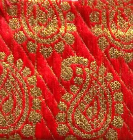 Brocade Lame  Paisley Red