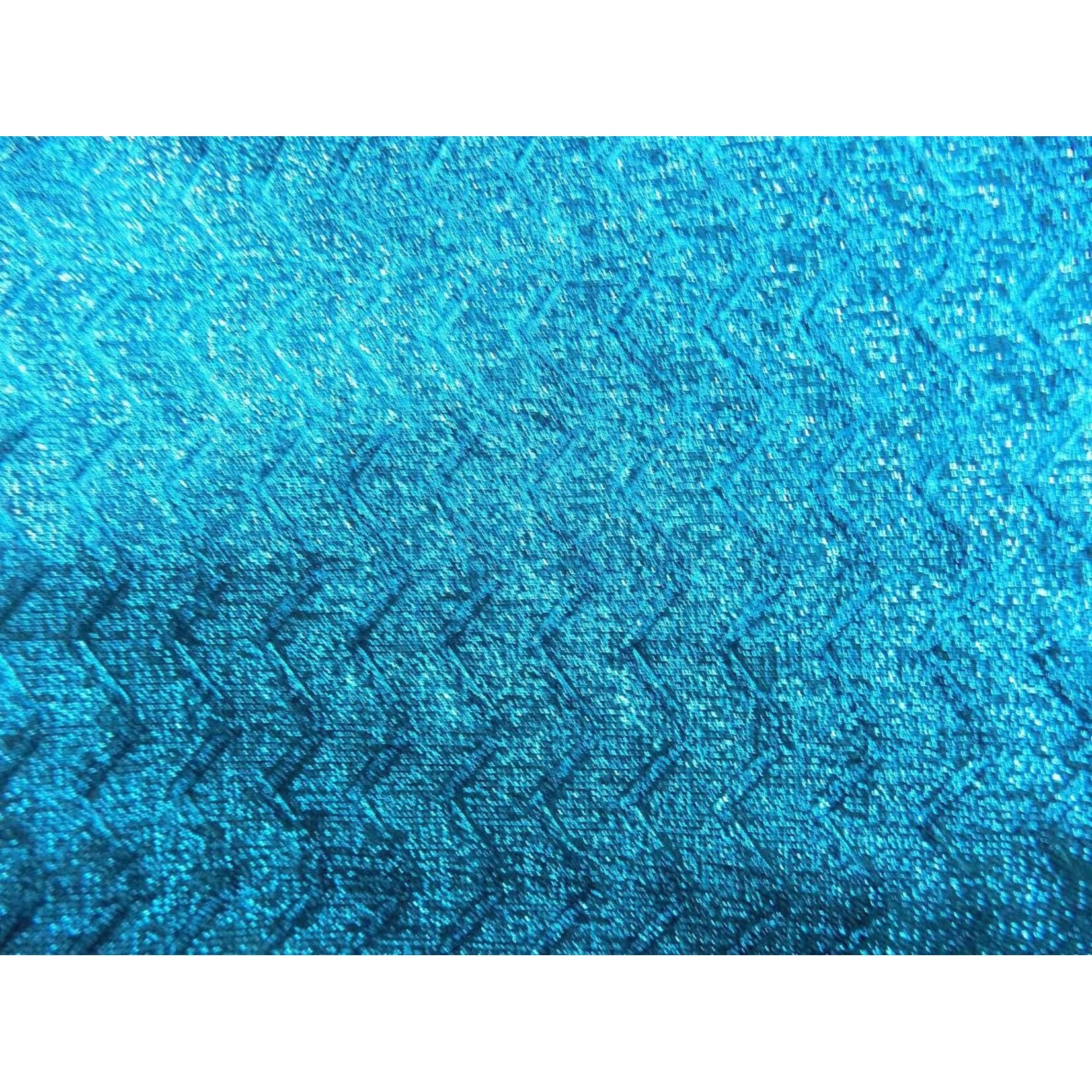 Zig Zag Lame 45 Inches - Turquoise