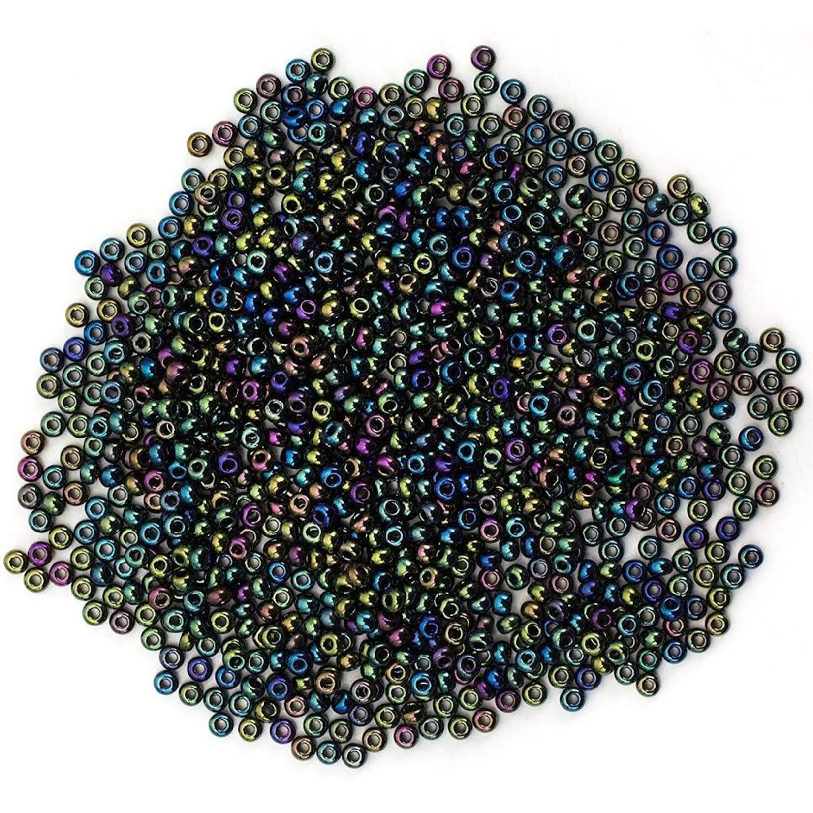 Czech Seed Beads (13 grams)  8/0 Opaque Green Iris