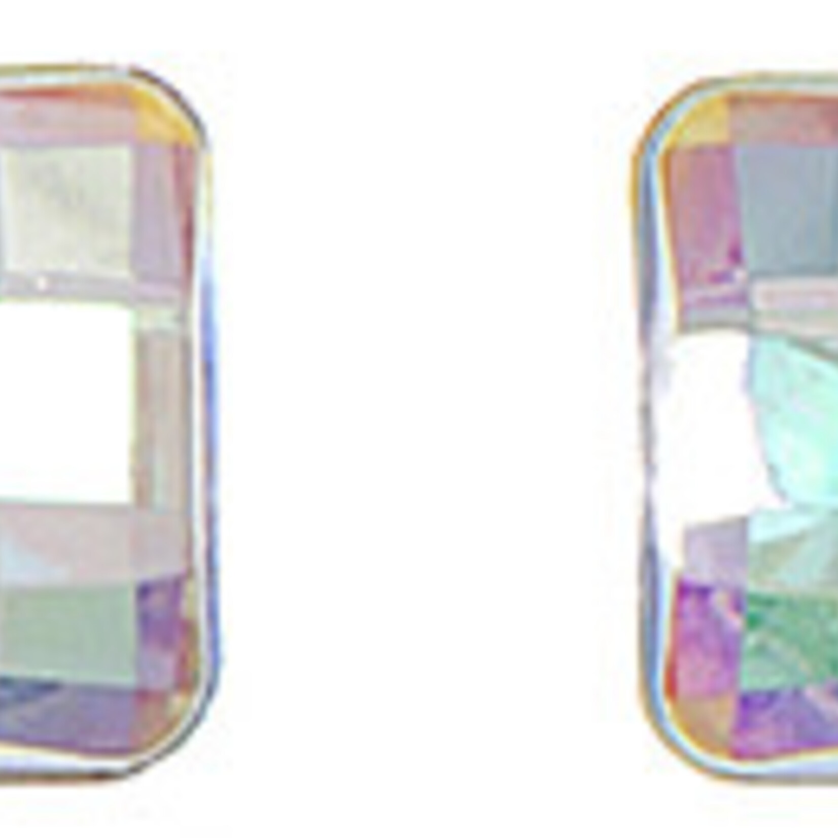 Acrylic Facetted Rhinestone Square 10mm (100 pcs) Crystal AB