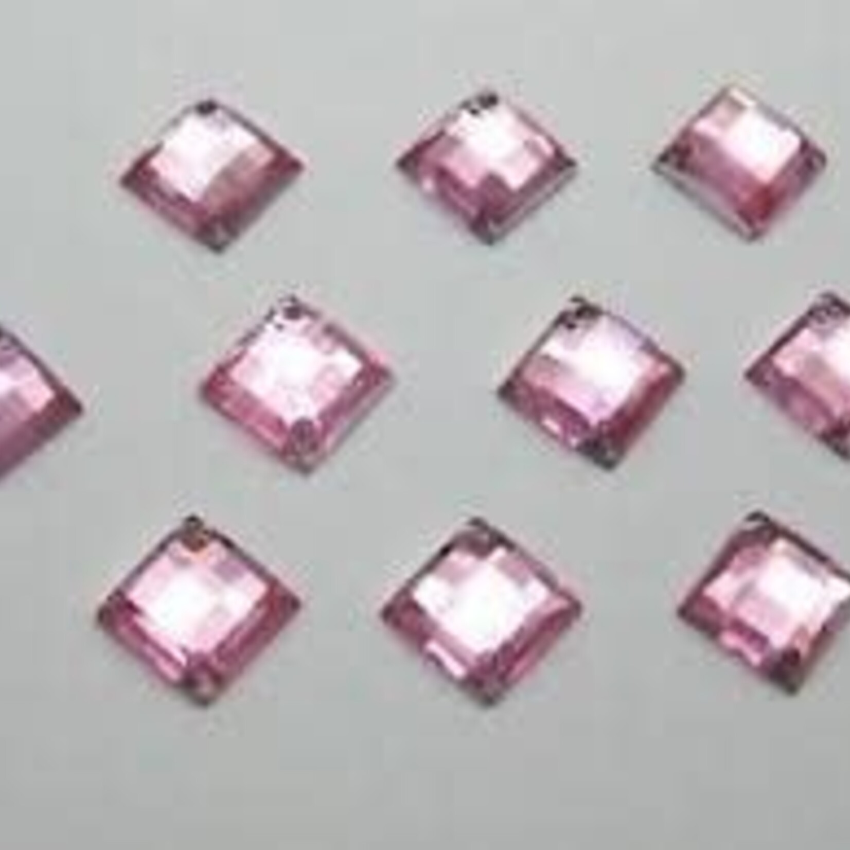Acrylic Facetted Rhinestone Square 14mm (100 pcs)
