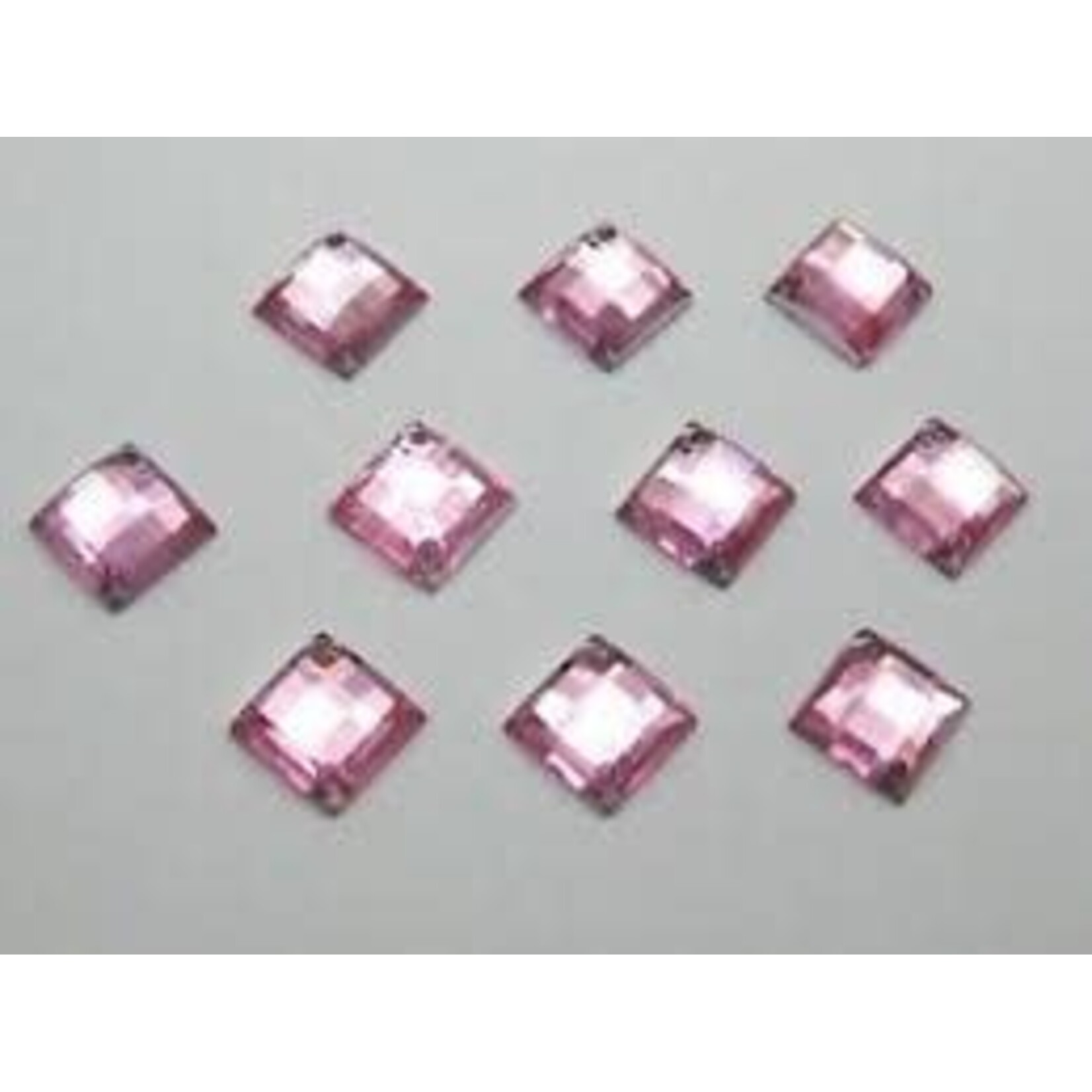 Acrylic Facetted Rhinestone Square 14mm (100 pcs)