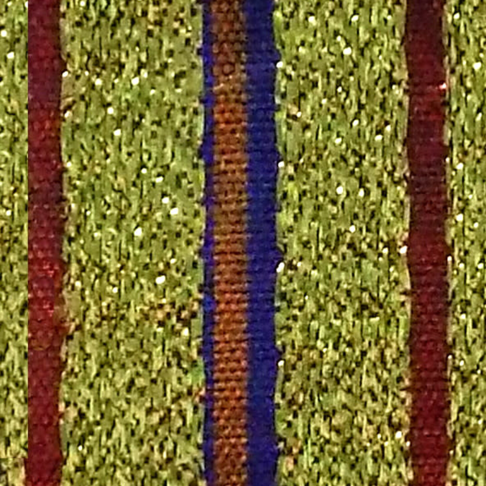 Metallic Stripe Lame - Red/Gold/Purple