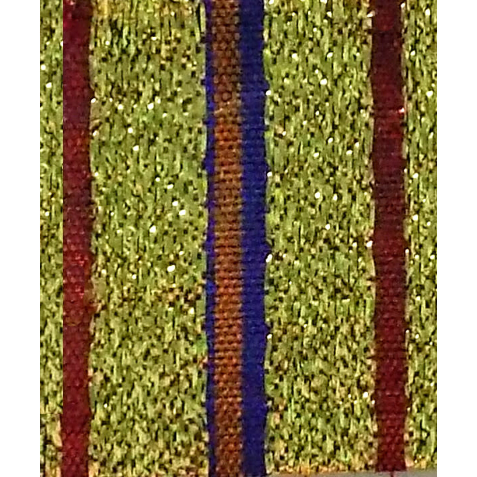 Metallic Stripe Lame - Red/Gold/Purple