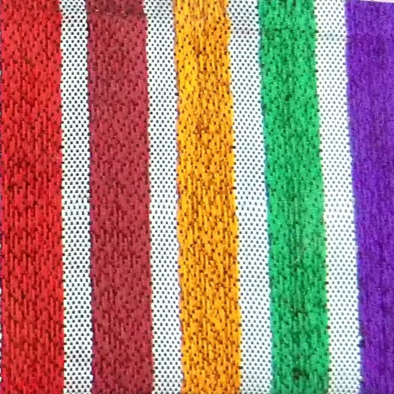 Metallic Stripe Lame  Multi & Silver