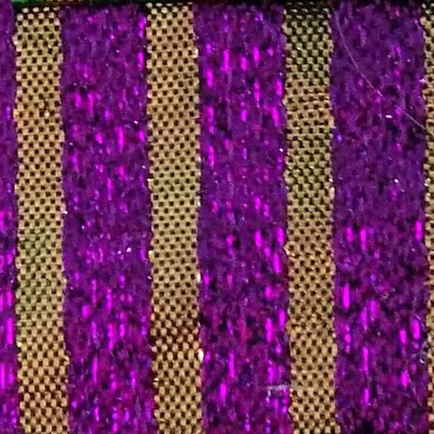 Metallic Stripe Lame - Purple & Gold