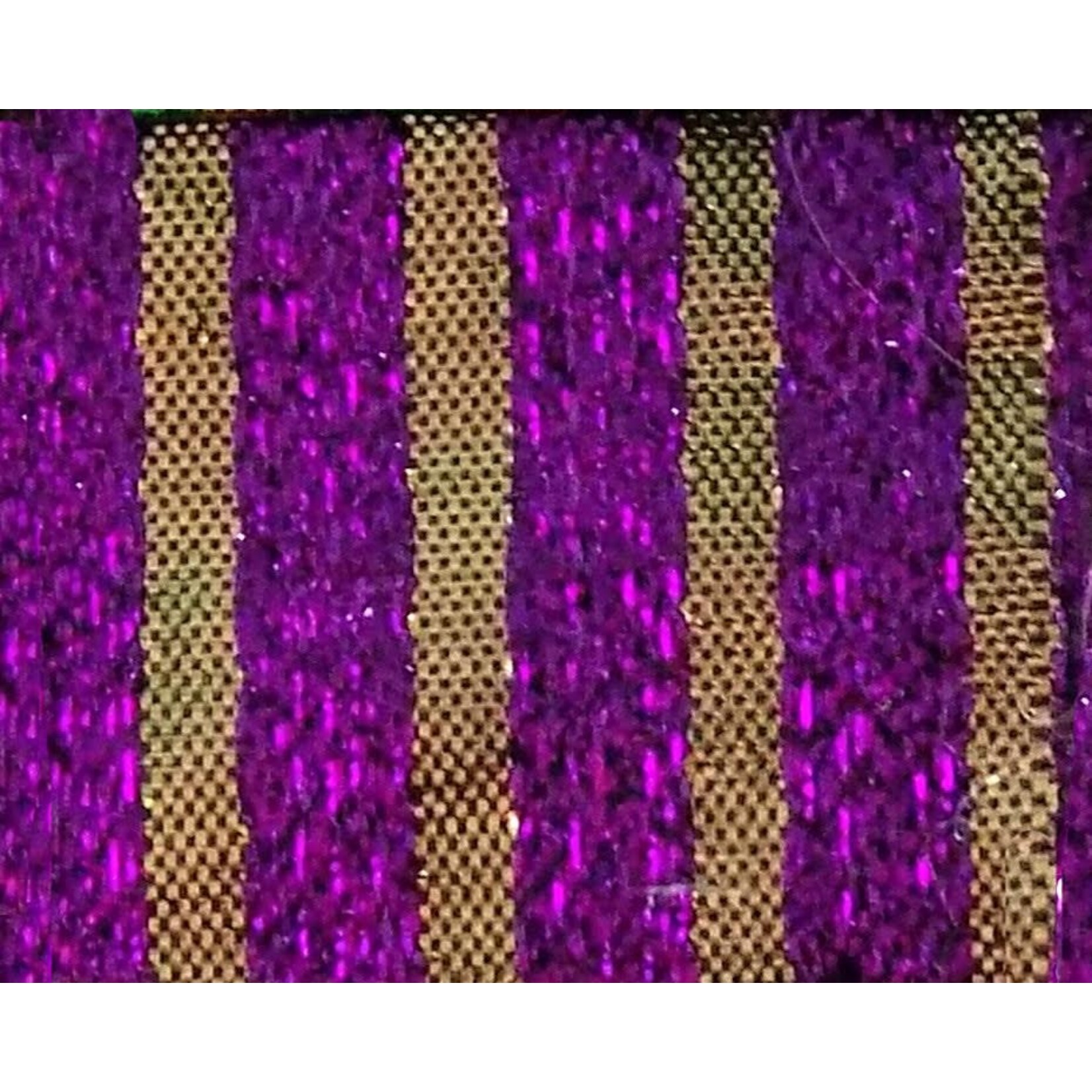 Metallic Stripe Lame - Purple & Gold