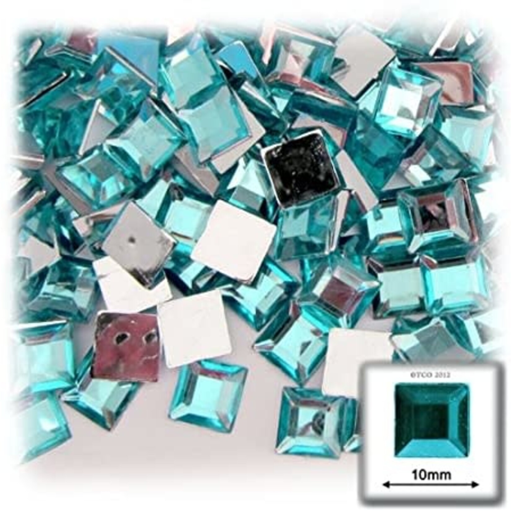 Acrylic Facetted Rhinestone Square (100 Pcs)