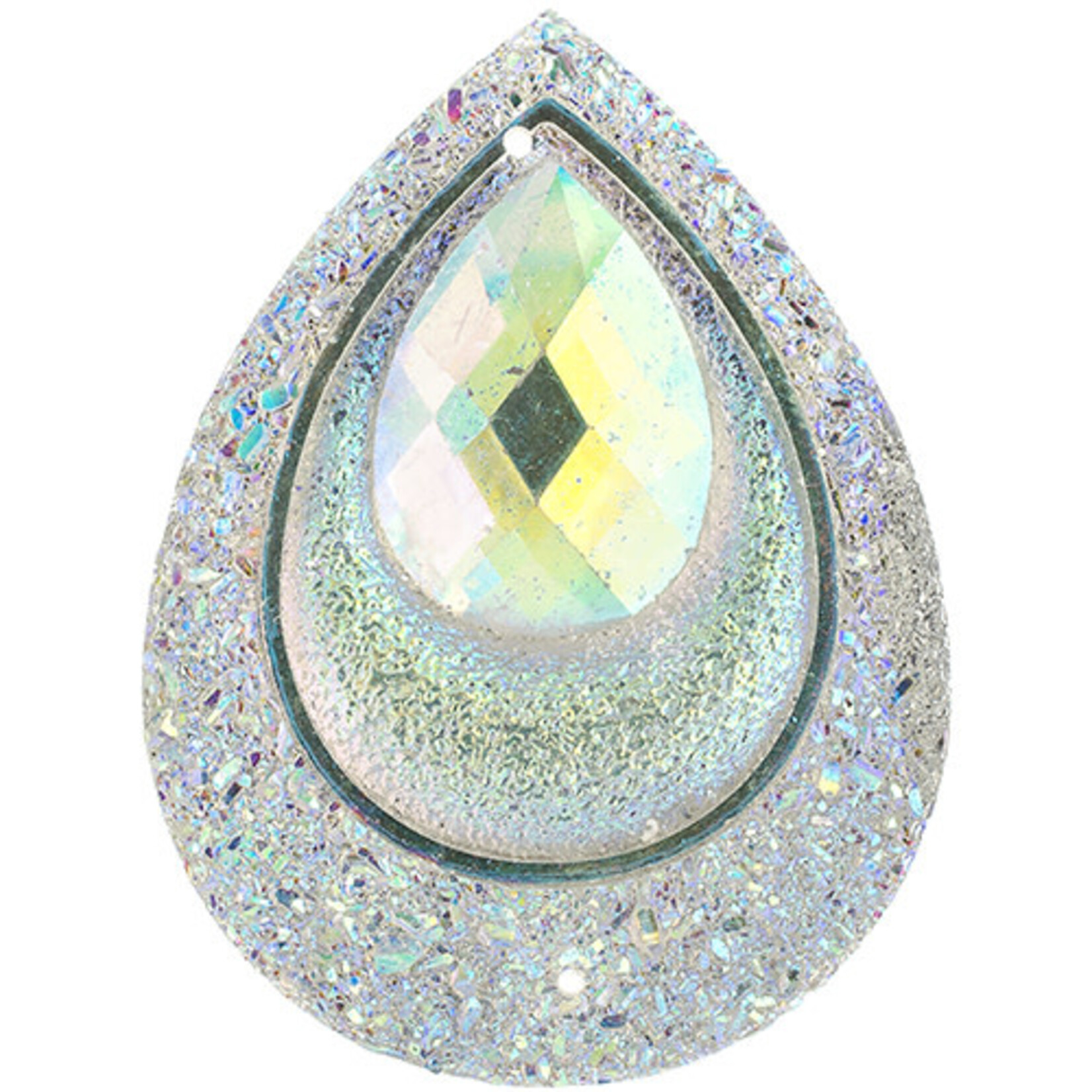 Resin Sew-On Peacock Stone