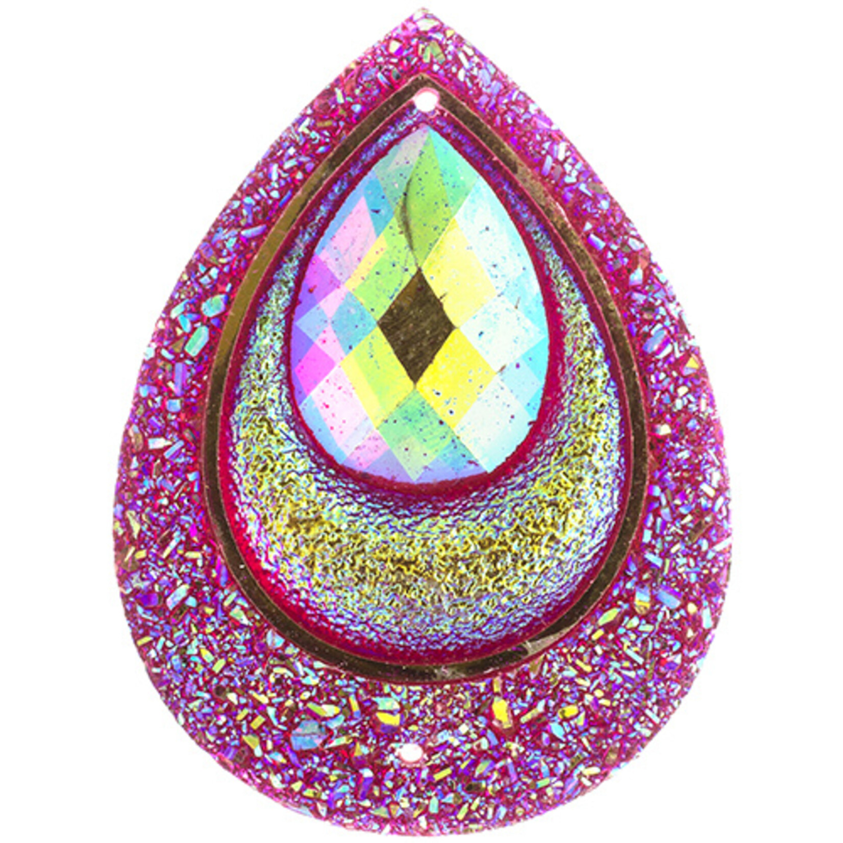 Resin Sew-On Peacock Stone