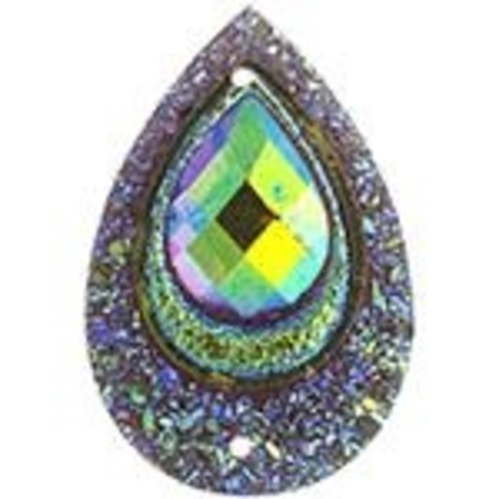 Resin Sew-On Peacock Stone