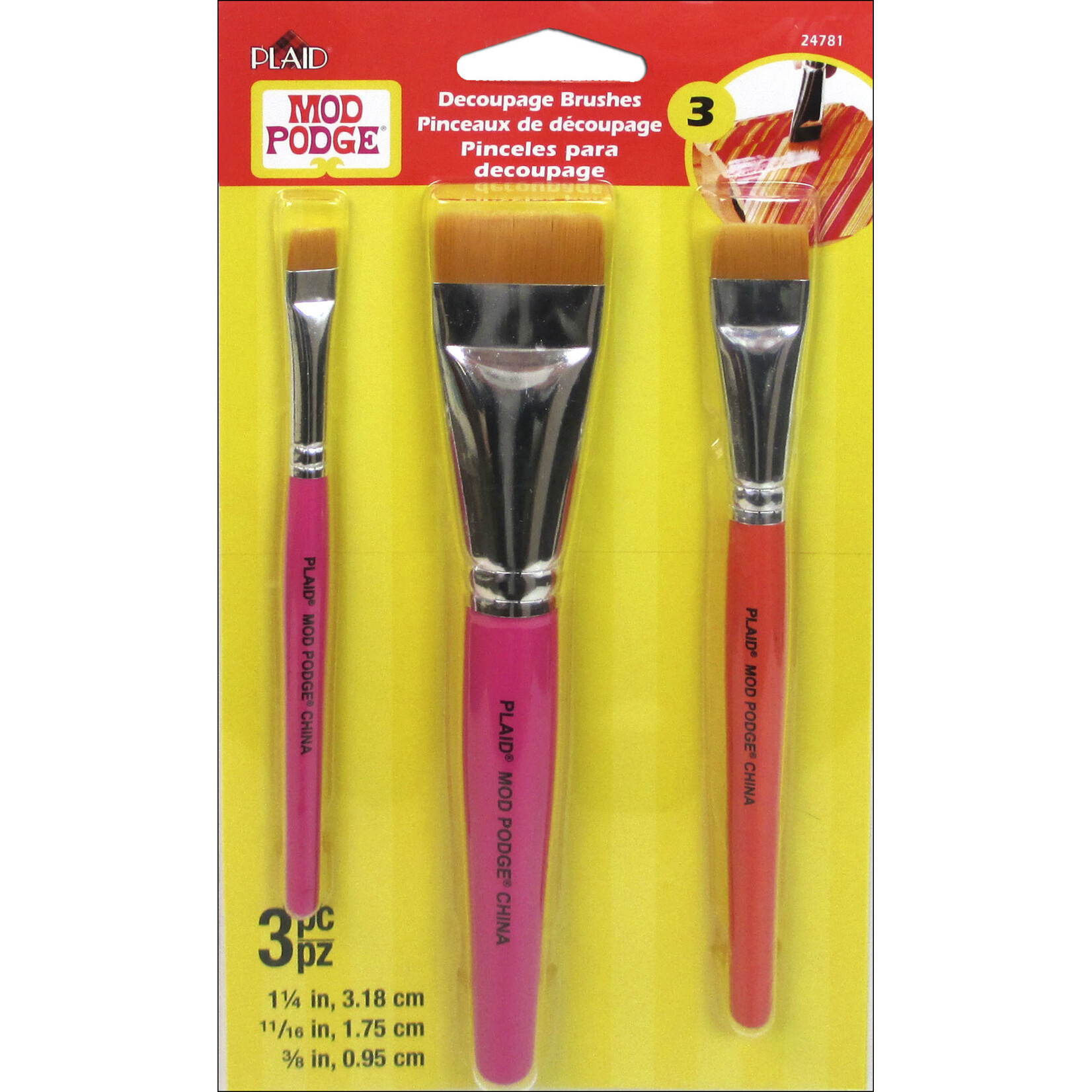 Mod Podge Decoupage Brush Set 3 Pieces