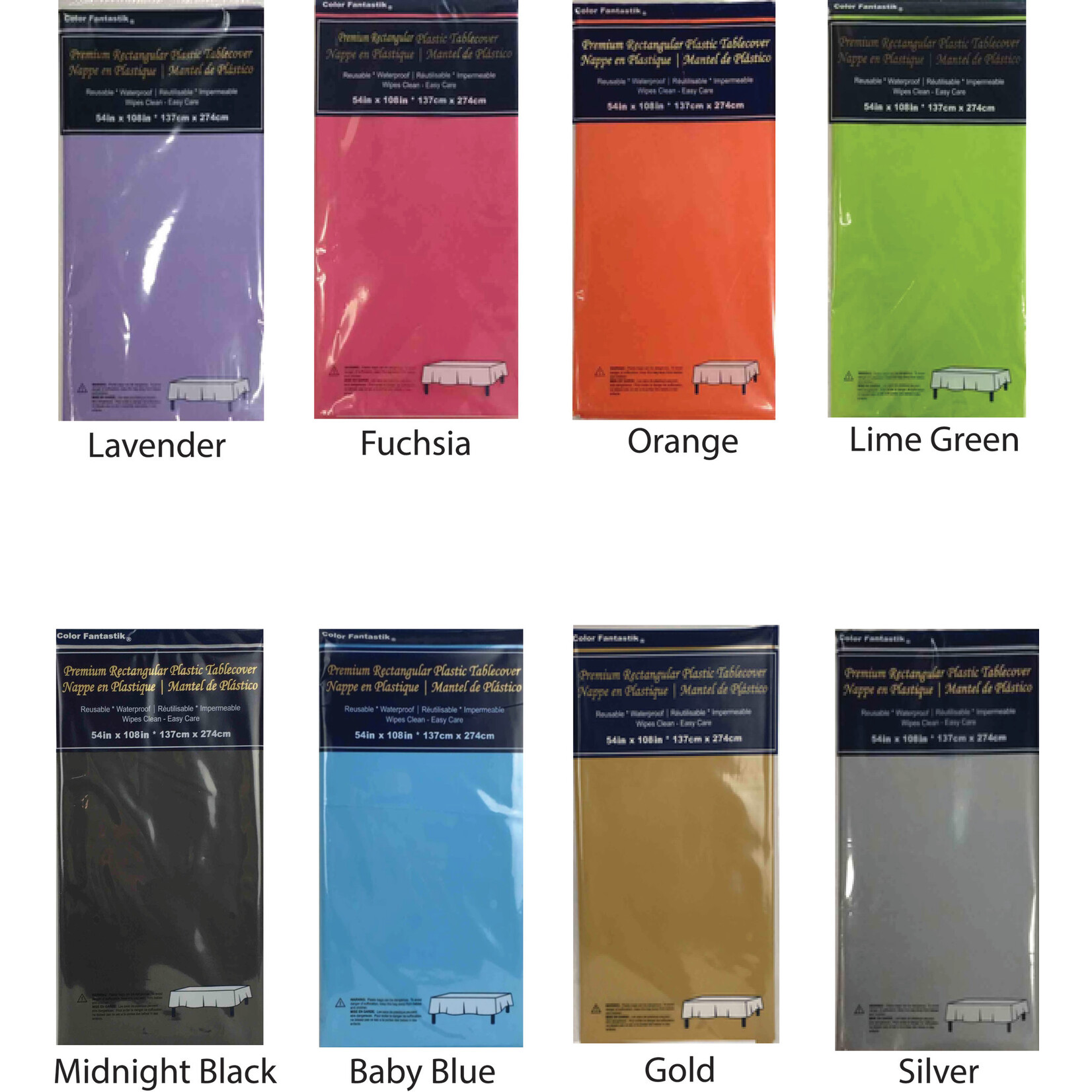 Vinyl Rectangle Tablecloth 54" x 108" -