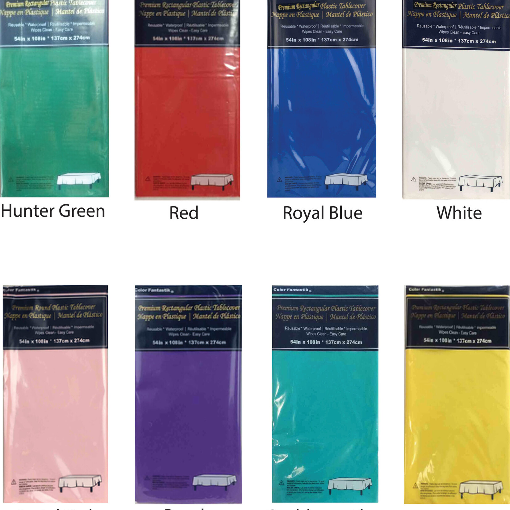 Vinyl Rectangle Tablecloth 54" x 108" -