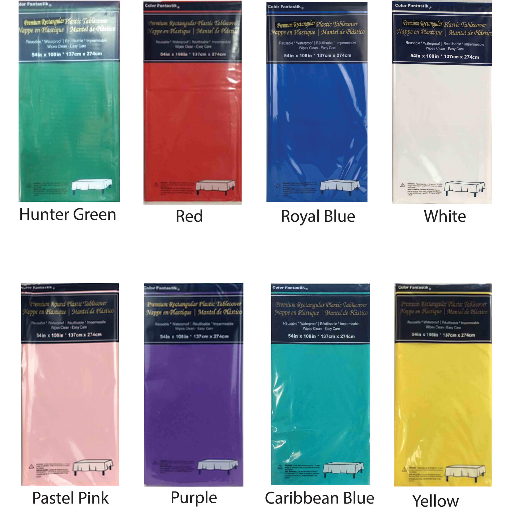 Vinyl Rectangle Tablecloth 54" x 108" -