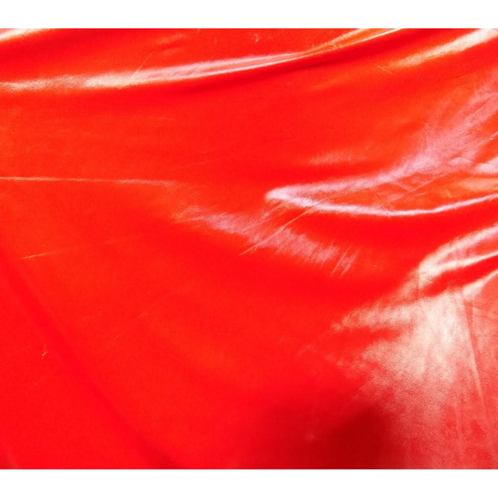 Leather Look Spandex - White & Red