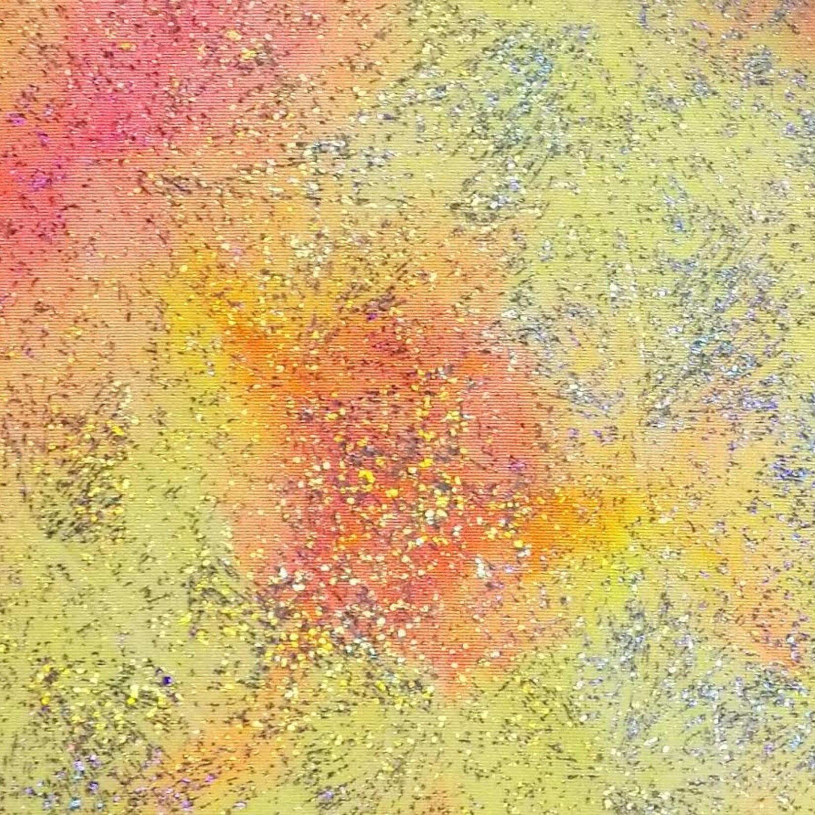 Spandex Tie Dye Hologram Orange & Yellow