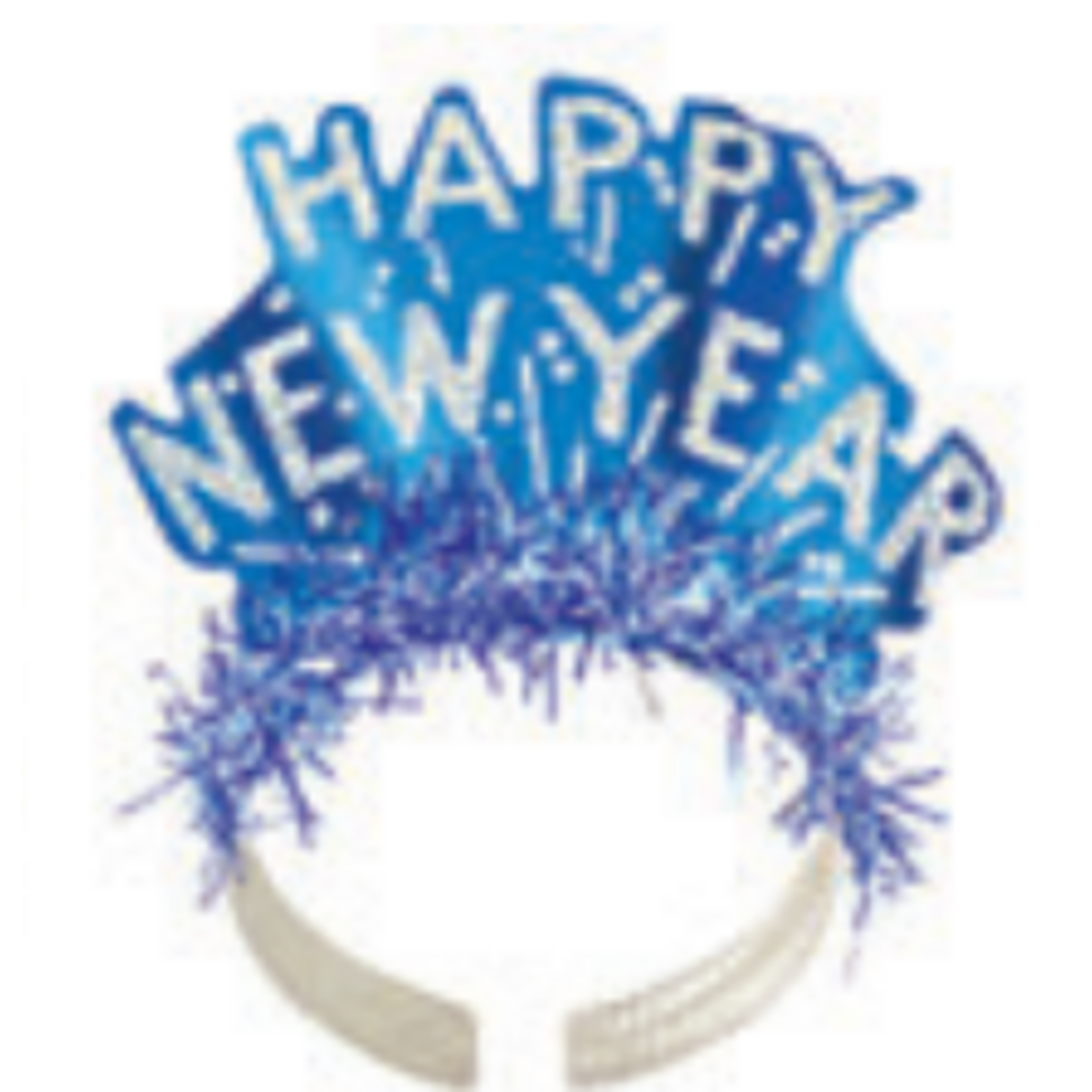 Glitter Happy New Year Tiaras with Metallic Fringe/tinsel