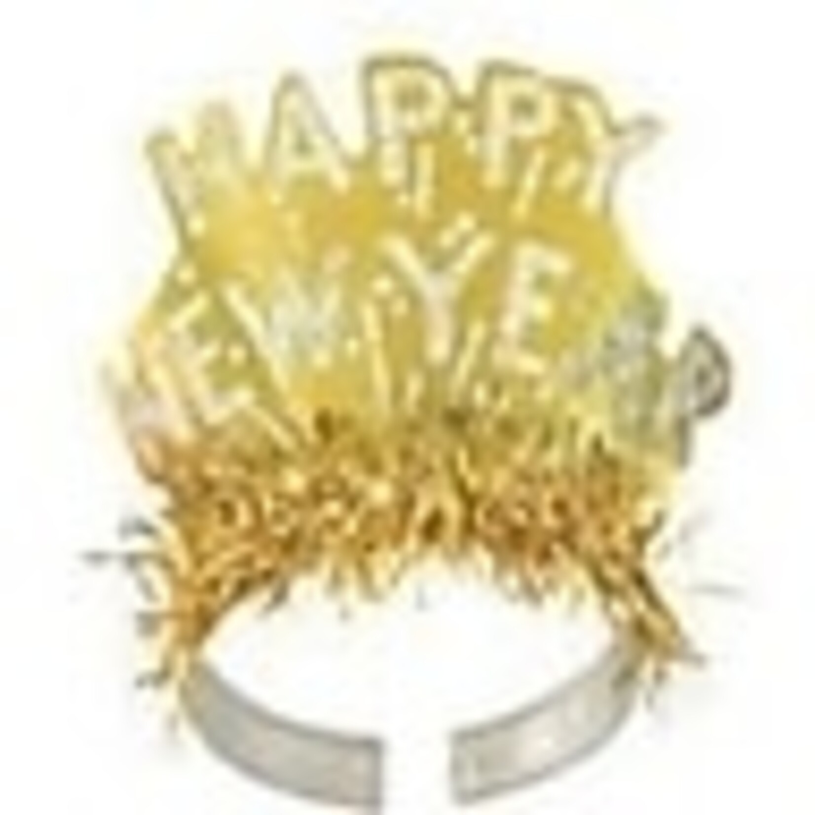 Glitter Happy New Year Tiaras with Metallic Fringe/tinsel