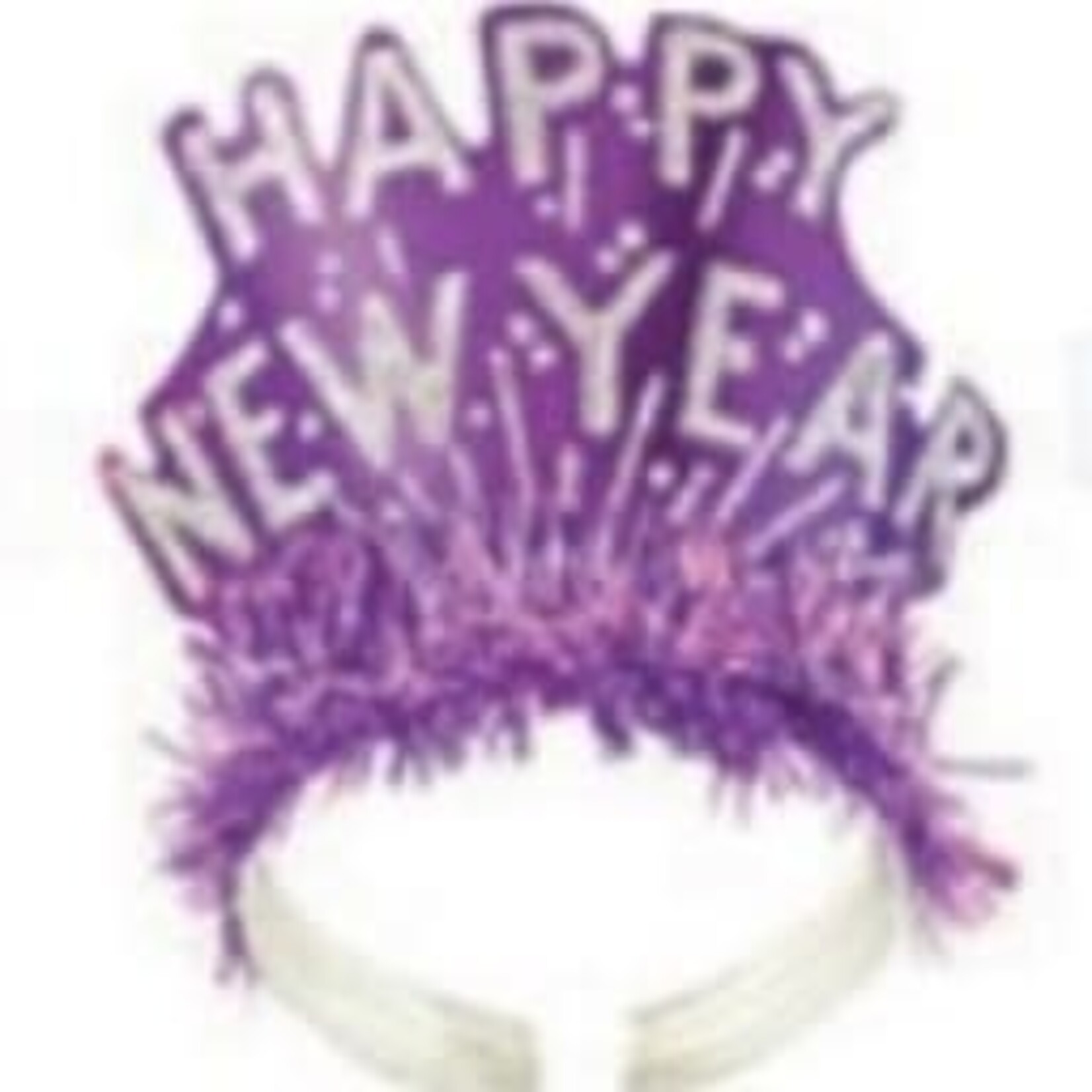 Glitter Happy New Year Tiaras with Metallic Fringe/tinsel