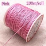 Cotton Wax Cord 1.0 mm Round 100 meters - Pink