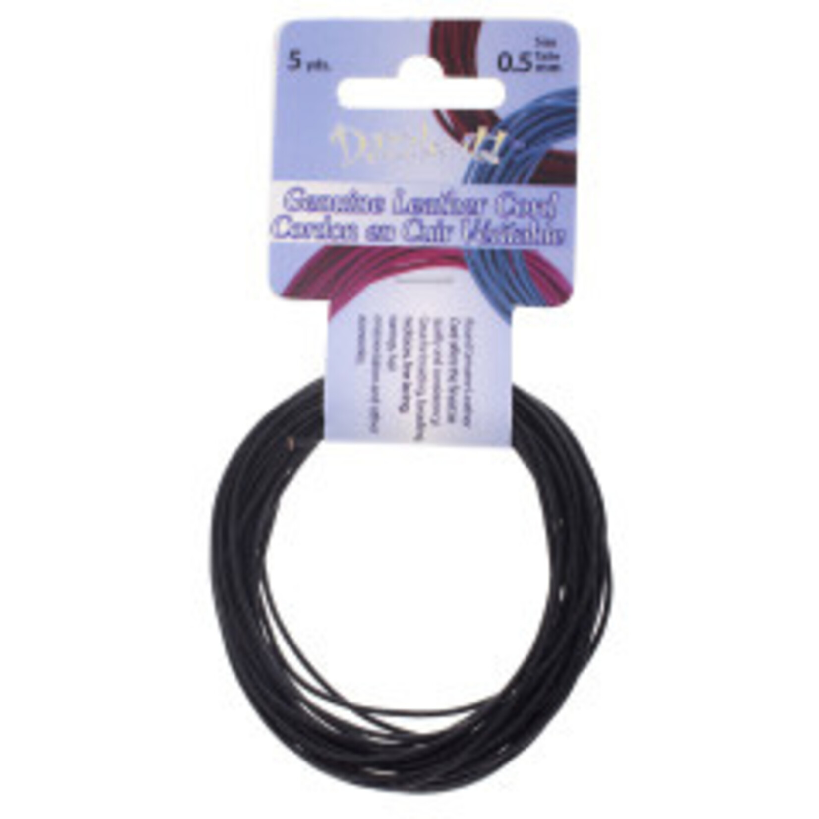 Dazzle-It Genuine Leather Cord 5 yards 0.5mm Round