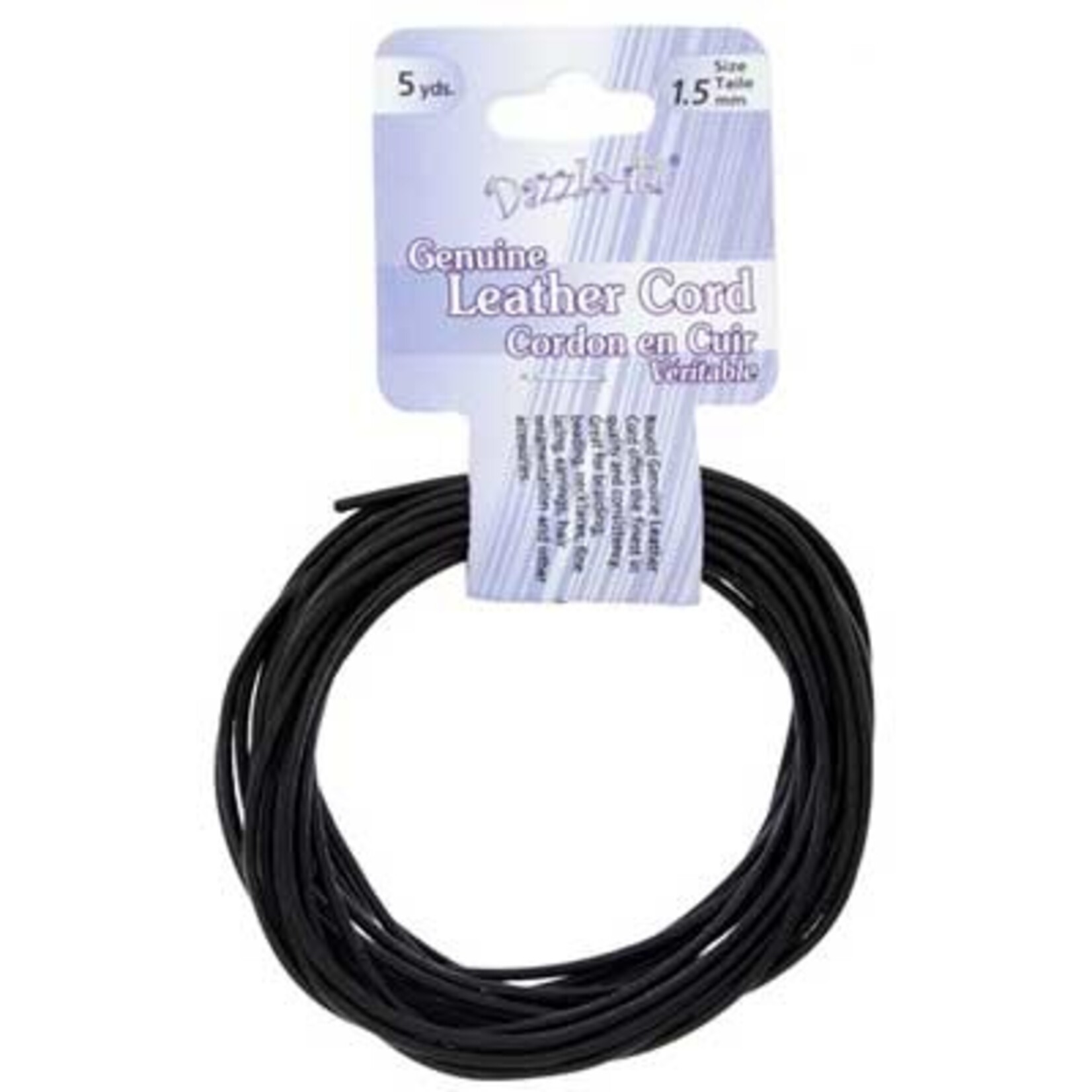 Dazzle-It Genuine Leather Cord 5 yards 1.5mm Round
