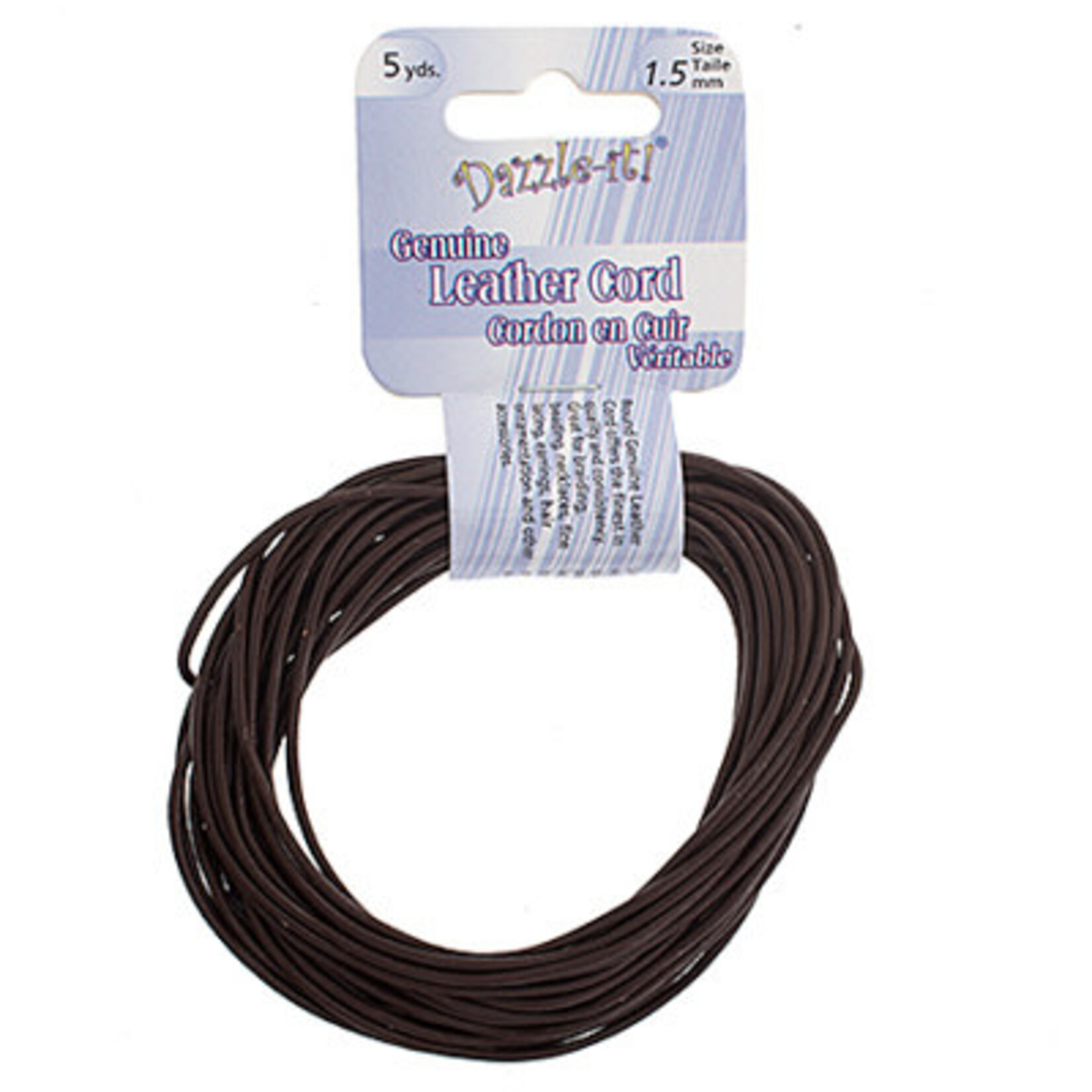 Dazzle-It Genuine Leather Cord 5 yards 1.5mm Round