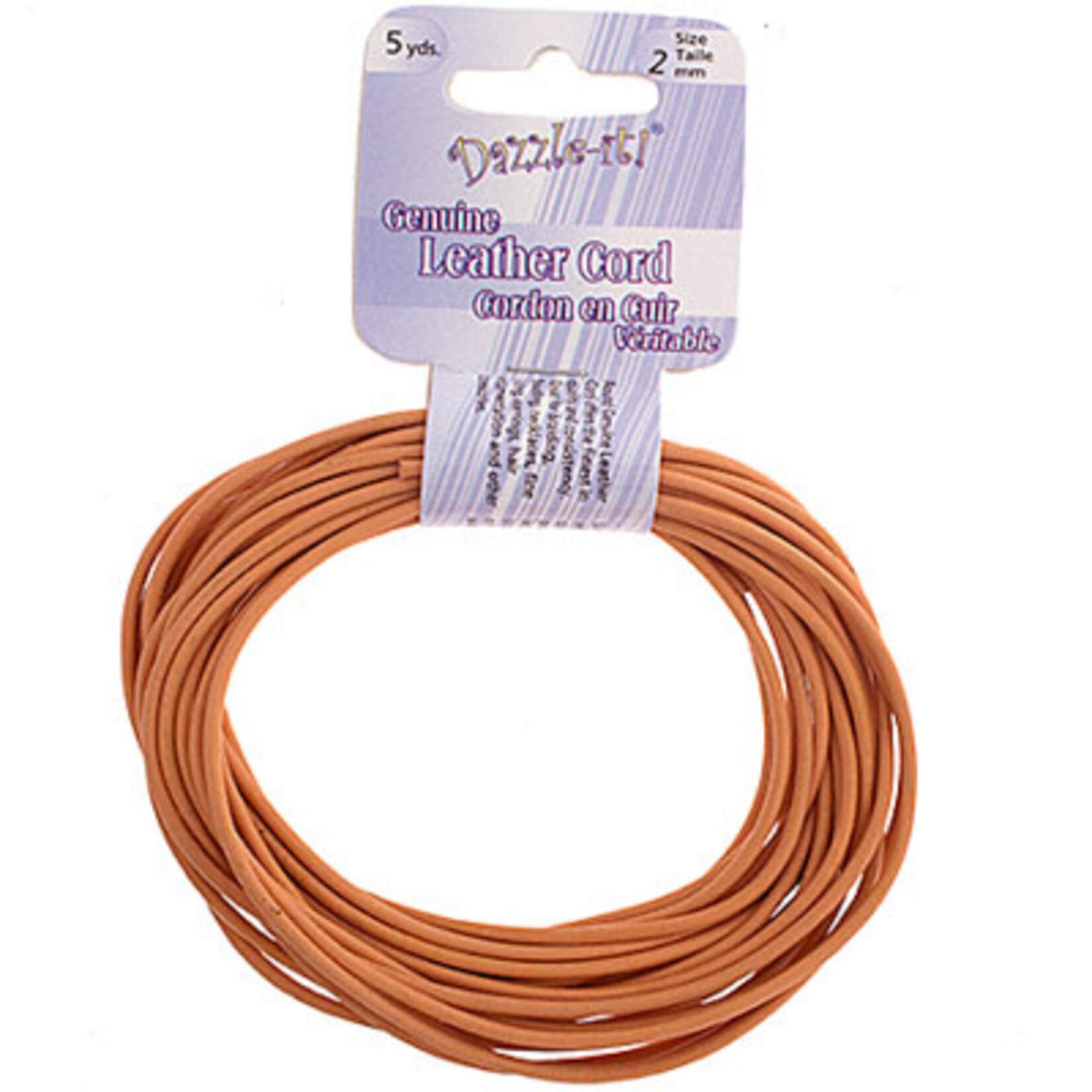 Dazzle-It Genuine Leather Cord 5 yards 2mm Round