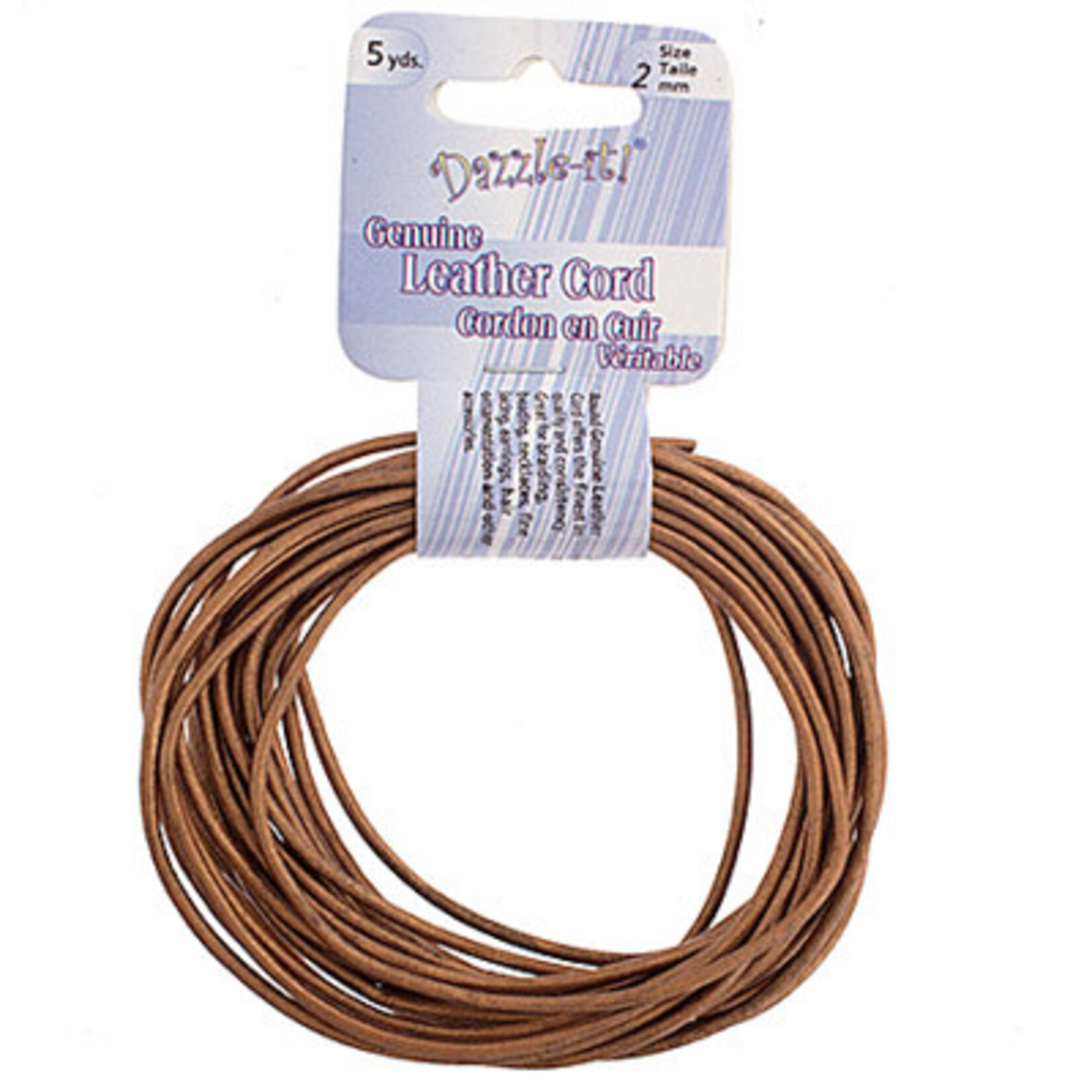 Dazzle-It Genuine Leather Cord 5 yards 2mm Round