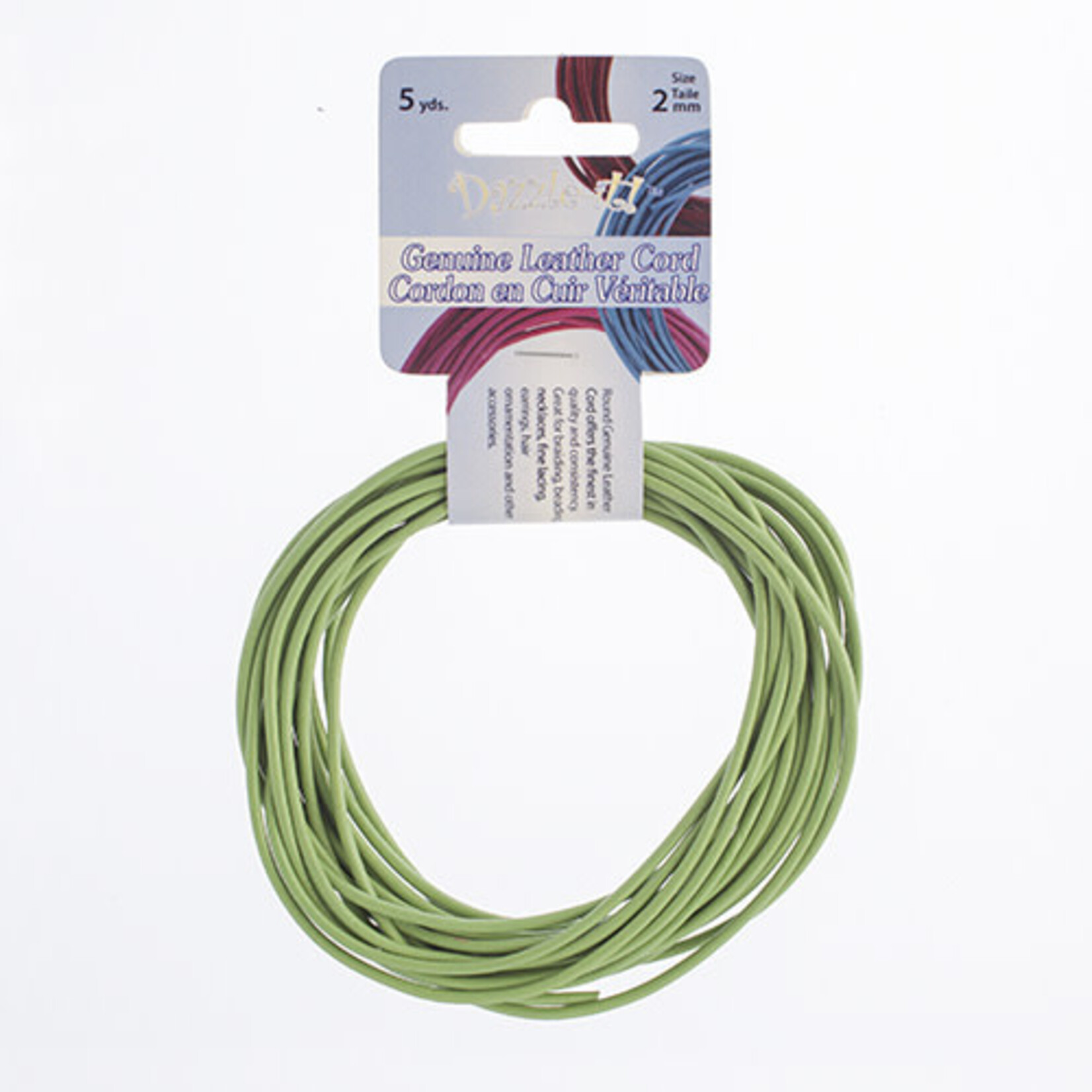Dazzle-It Genuine Leather Cord 5 yards 2mm Round