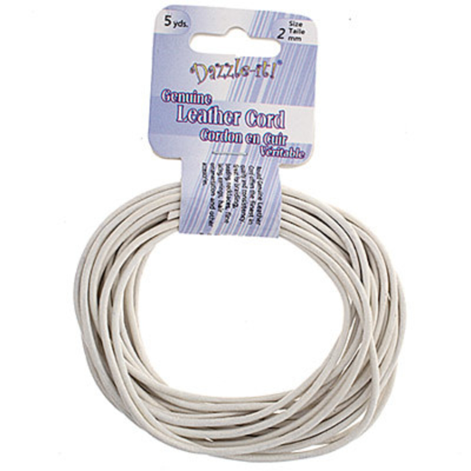 Dazzle-It Genuine Leather Cord 5 yards 2mm Round