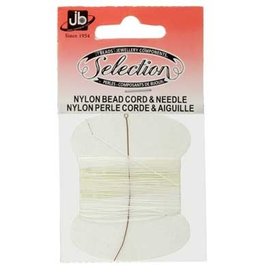 Nylon Bead Cord With Needle White 5 Metres X 10 Headers