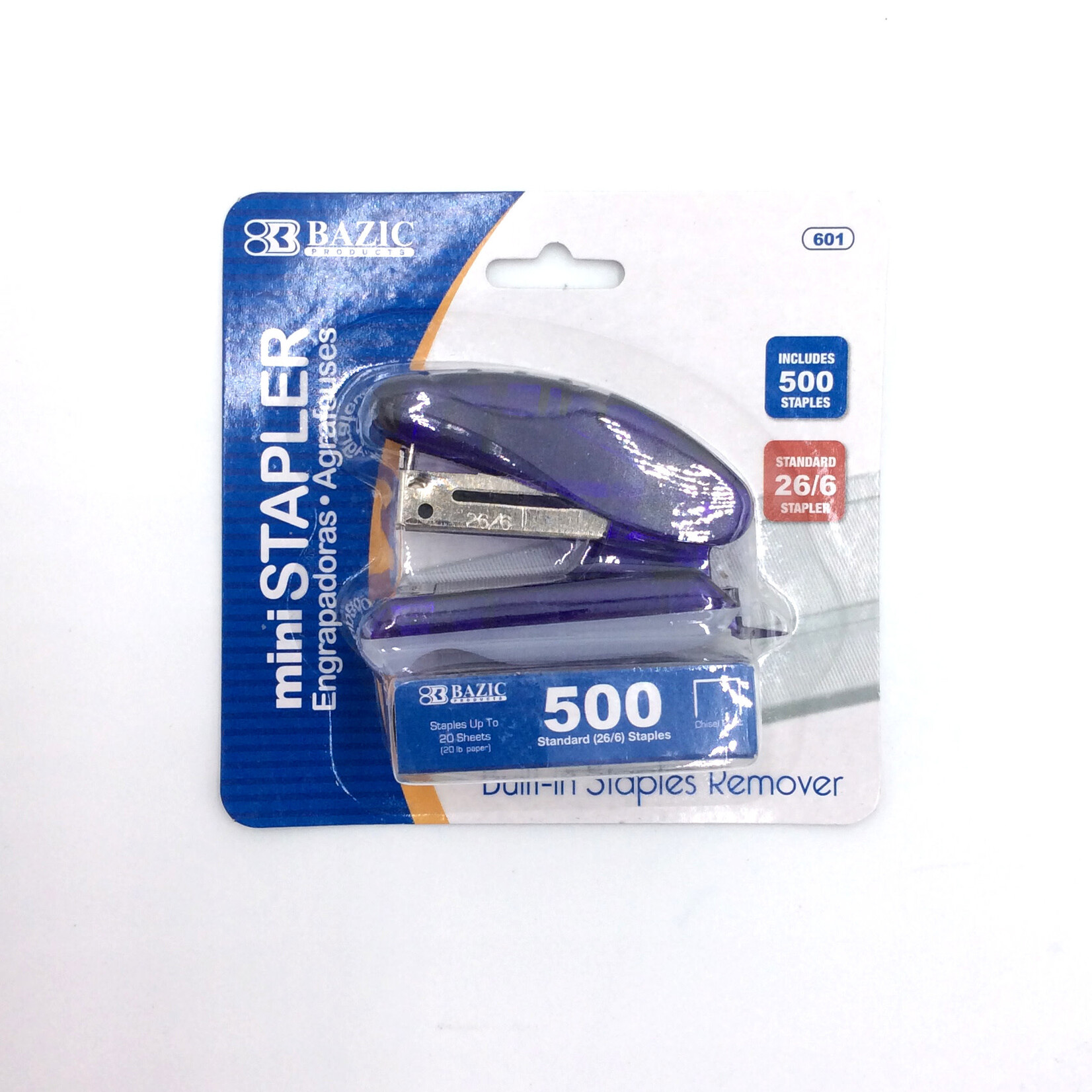 Mini Stapler (26/6) w/500CT Staples - Purple