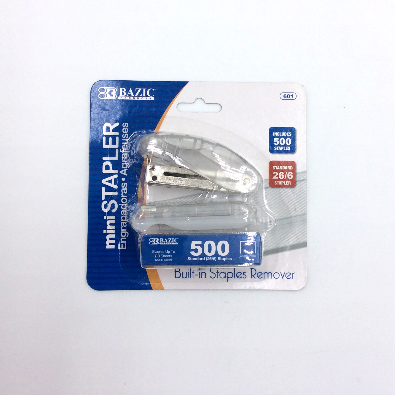Mini Stapler (26/6) w/500CT Staples - White