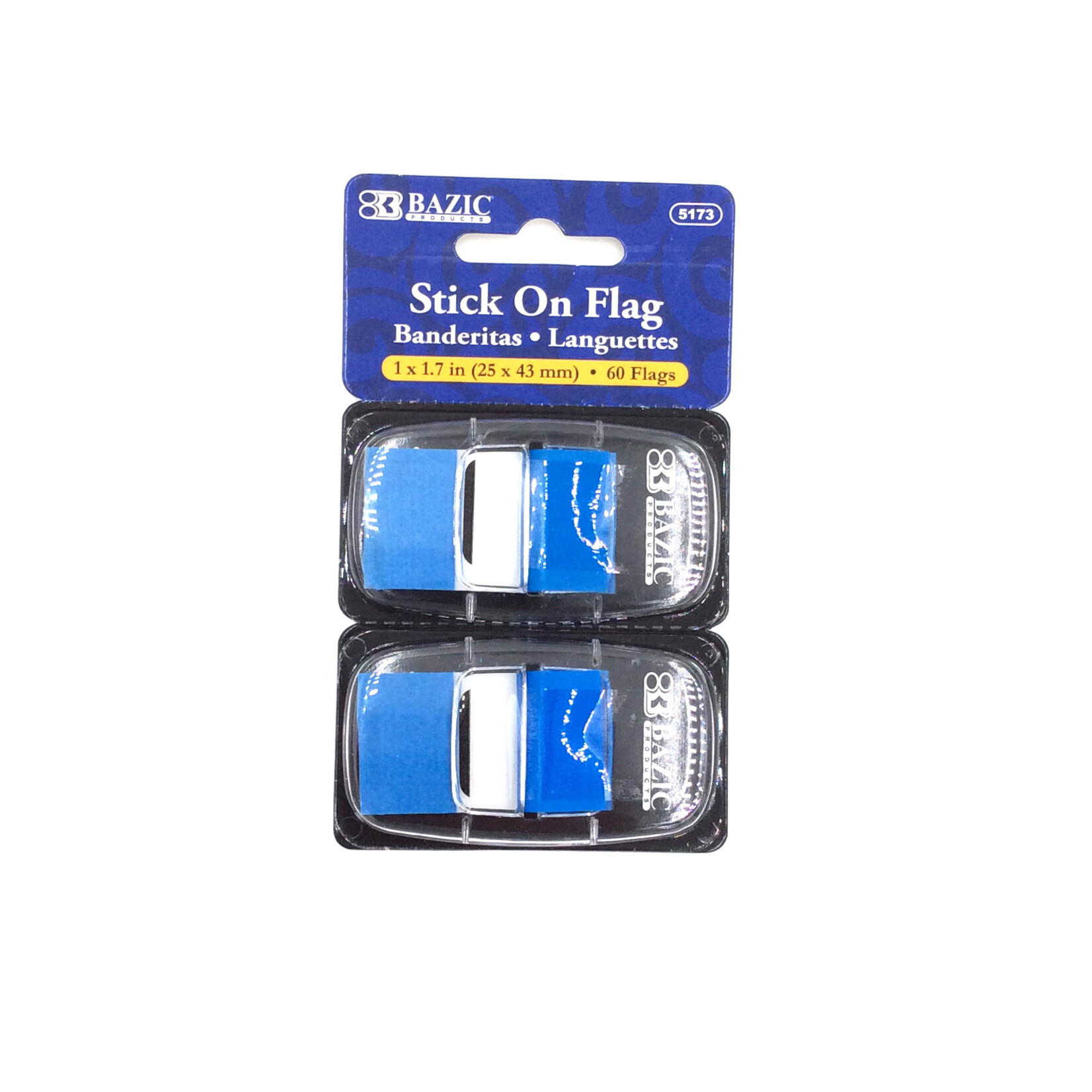 Neon Colour Sticky Flags w/Dispenser (2/pk) - Blue