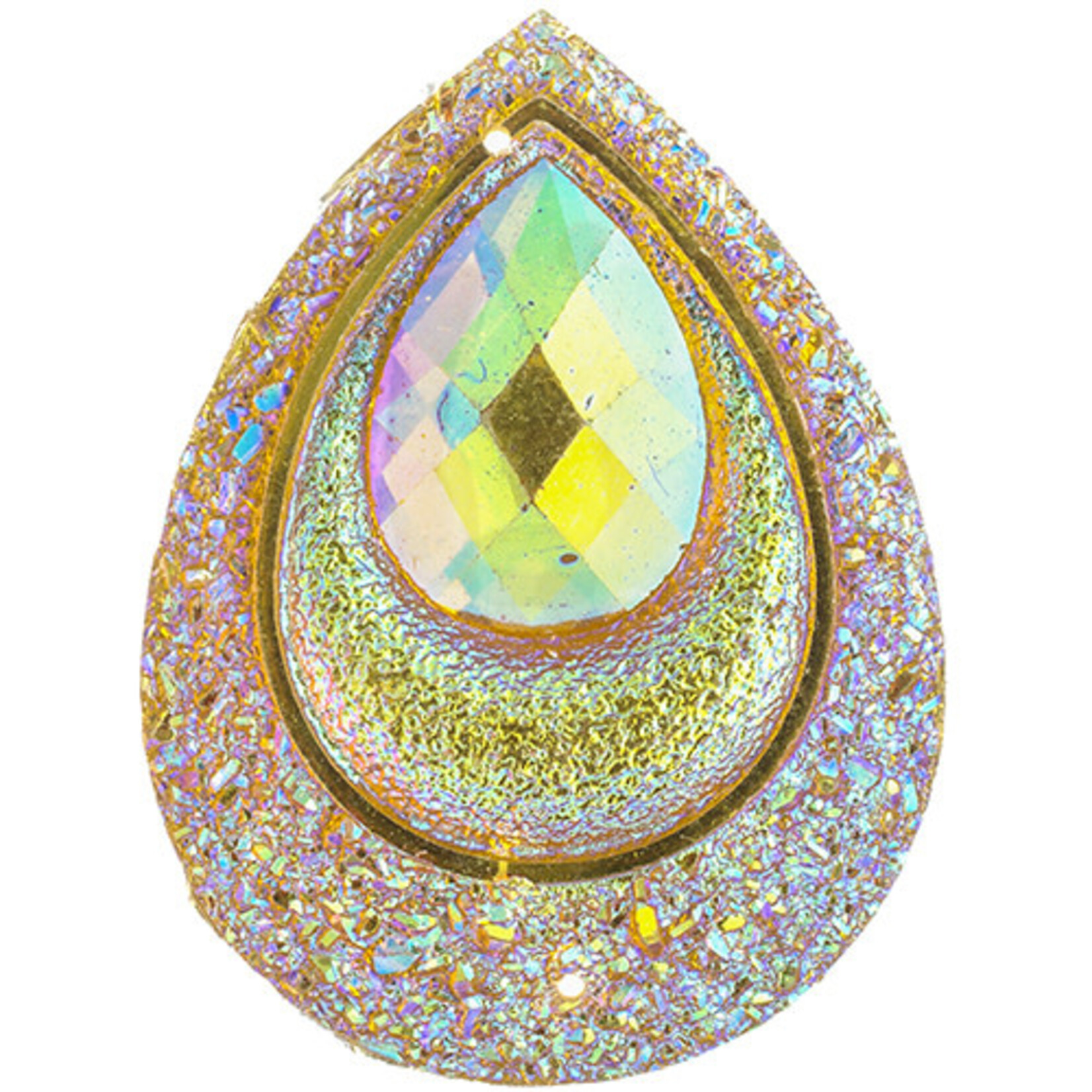 Resin Sew-On Peacock Stone