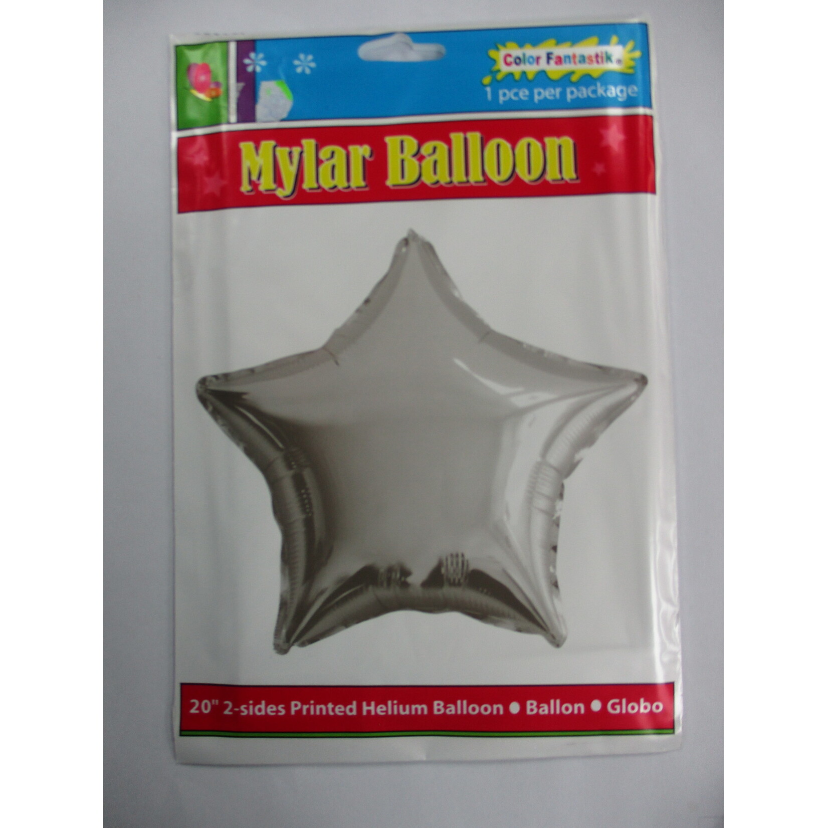 Star Mylar Balloon Silver 18" Air Fill Only