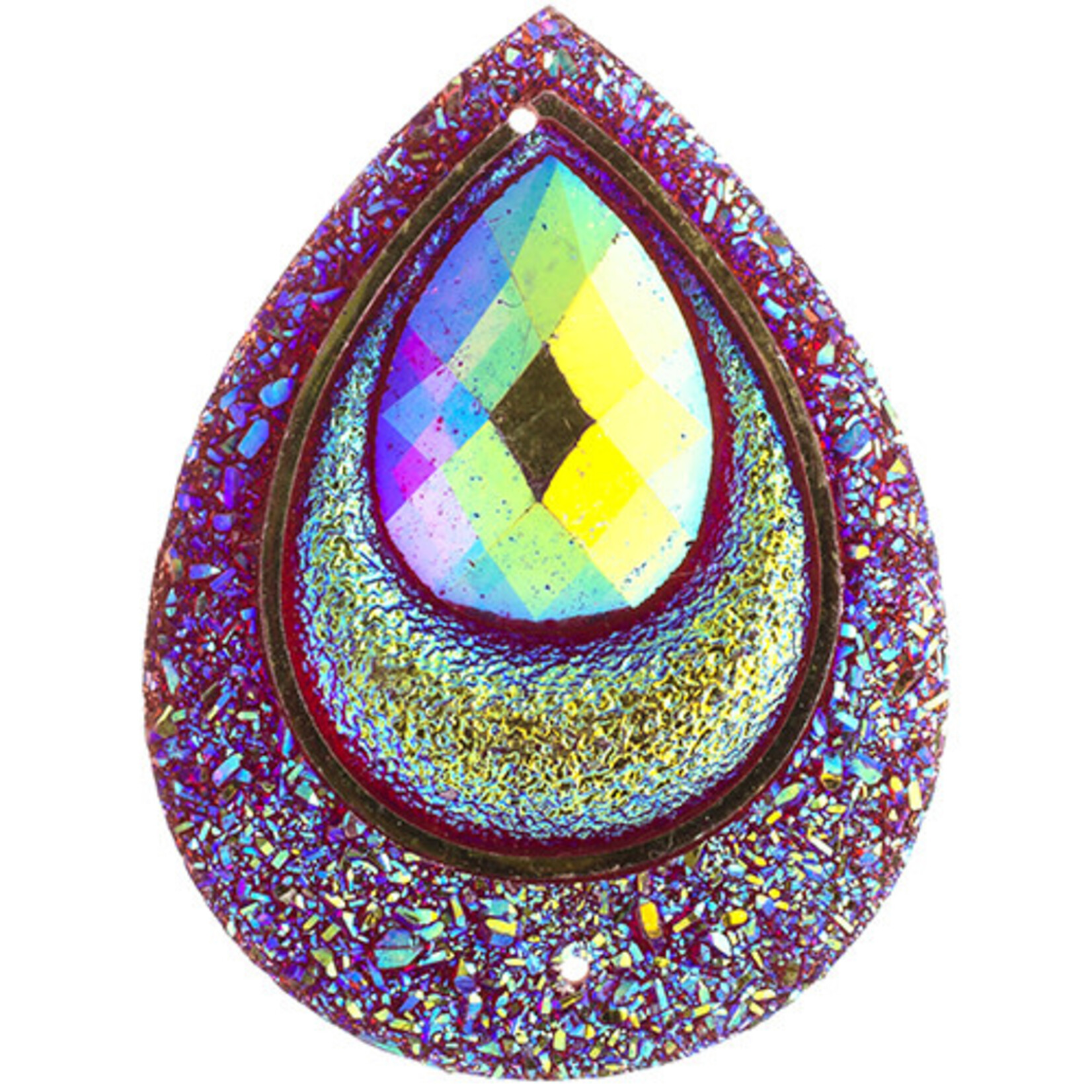 Resin Sew-On Peacock Stone