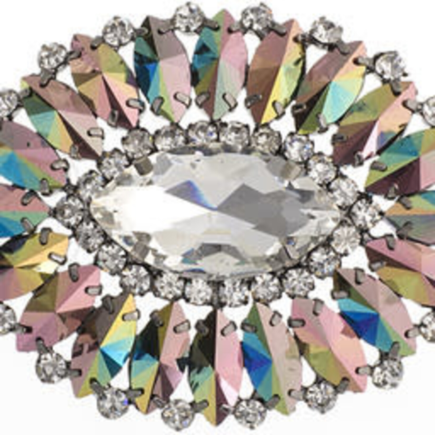 Crystal Motifs Embellishments 6x7cm Oval