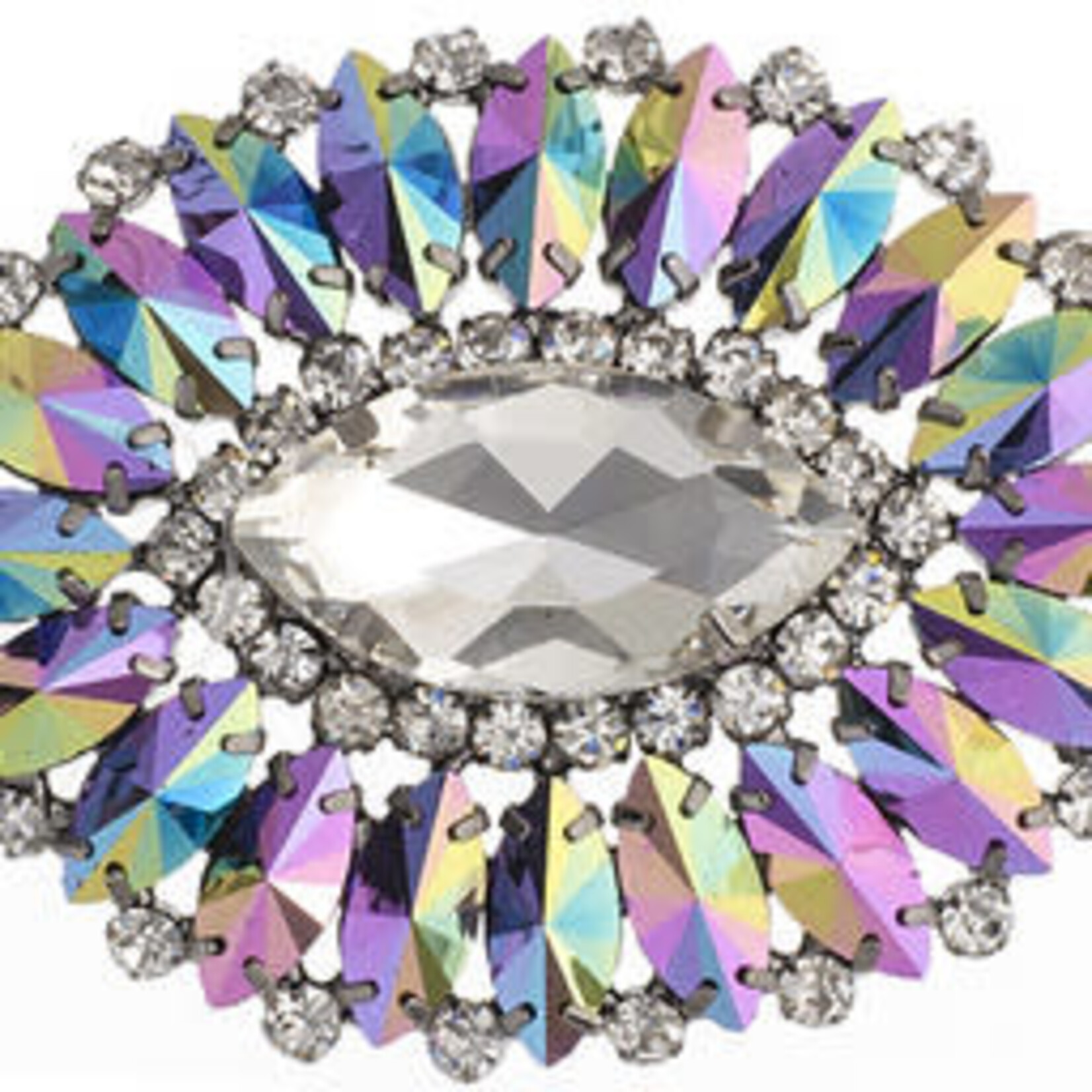 Crystal Motifs Embellishments 6x7cm Oval