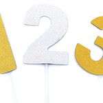 Diamond Number Cake Topper Gold