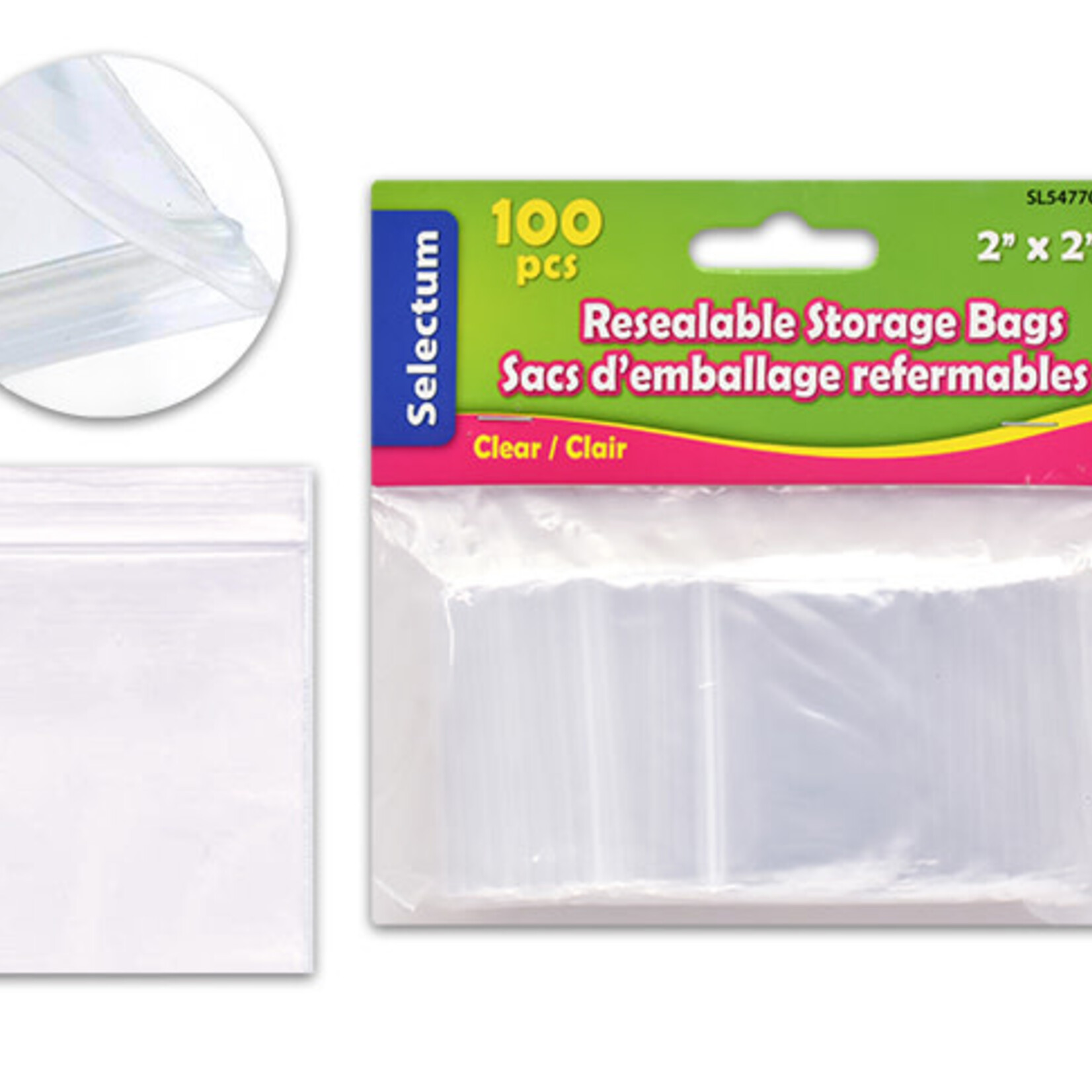 Zip Lock Bags Clear 2x2" 100/pk